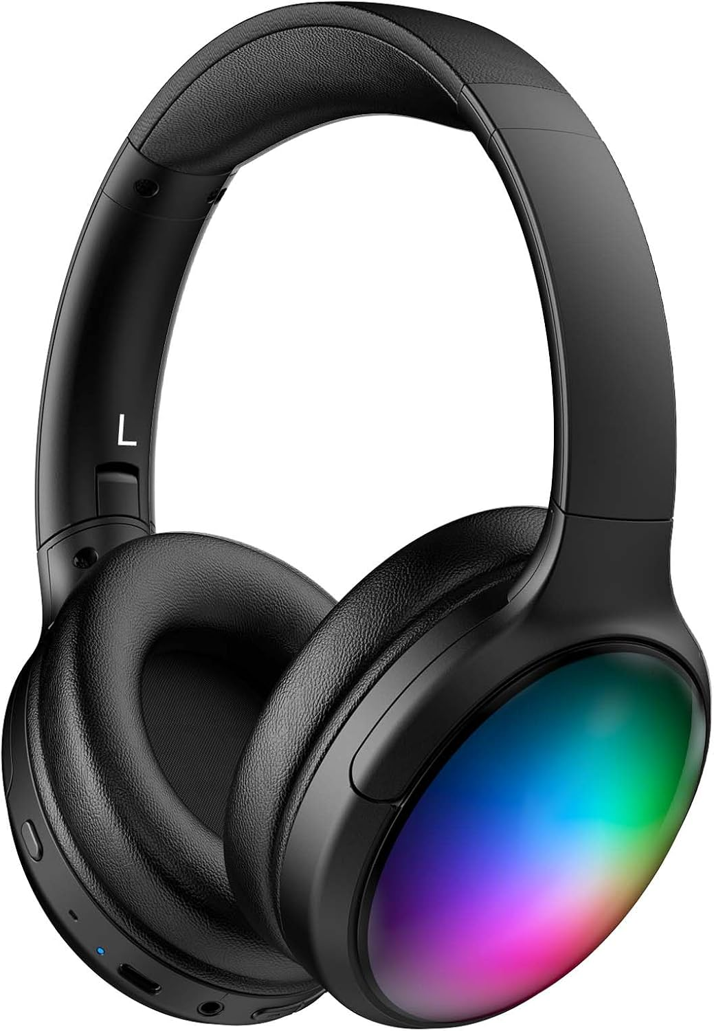 ONITOON Bluetooth Headphone with Cool RGB Light, Foldable Lightweight Wireless over Ear Headphone, 90&deg; Rotatable Earcups, Hifi Stereo with Deep Bass Audio for Travel, Ipad Cellphone Laptop PC