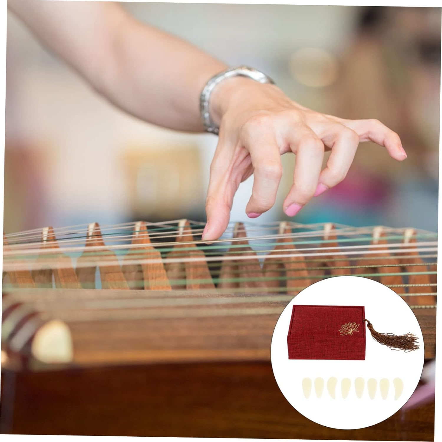 HAMPPLIES 1Set Nail Accessories Premium Fake Finger Picks for Beginners Smooth Practice Picks for Playing for Easy Storage image number 2