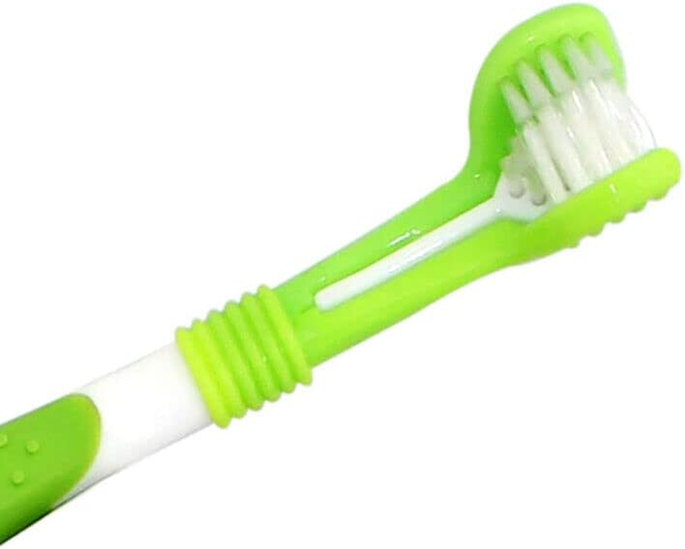Dog Toothbrush Multi-Angle Three-Sided Pet Cat Mouth Oral Care Teeth Cleaning - Effective Oral Care and Teeth Cleaning - Care and Teeth Cleaning Ergonomic Design for Easy Use - Green image number 5