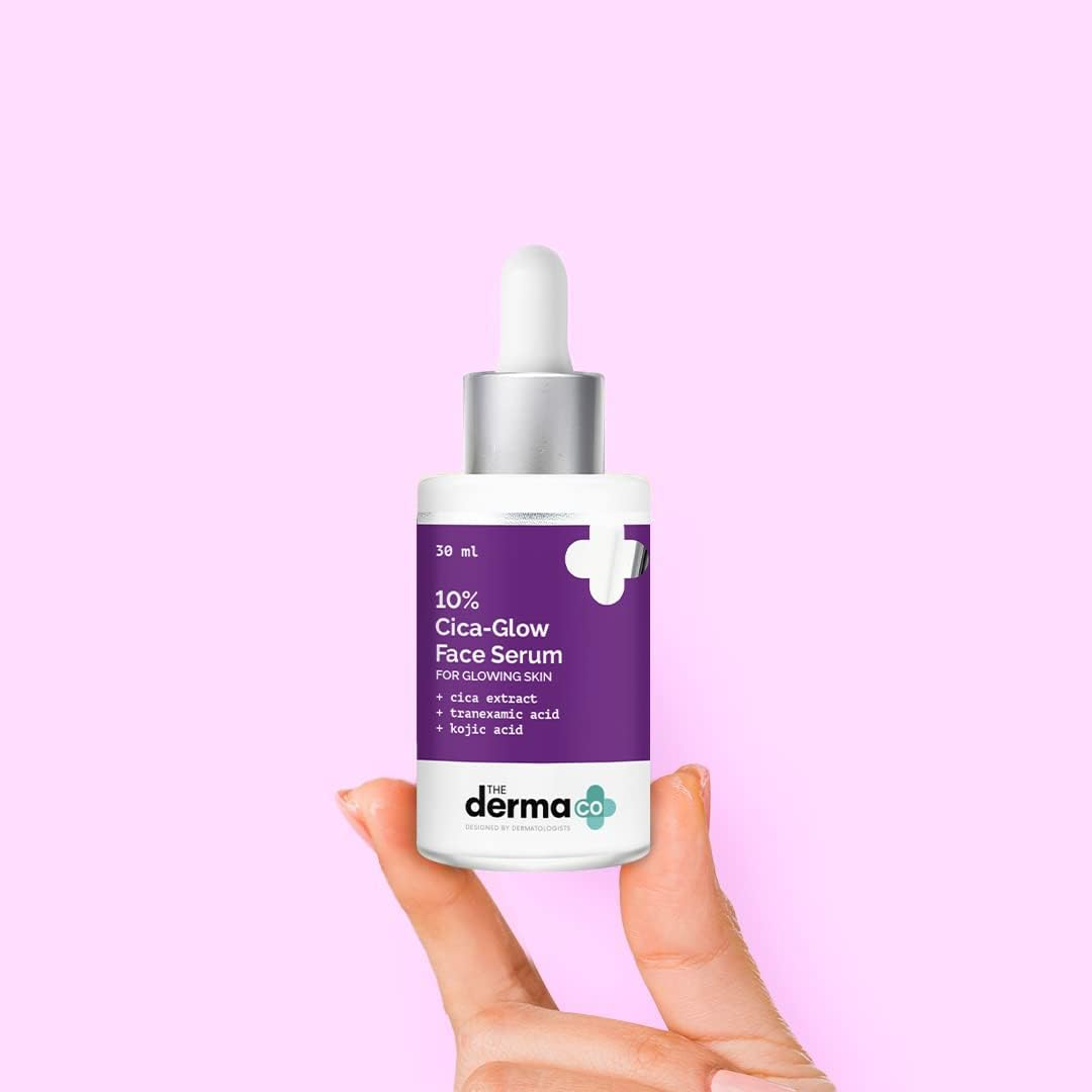The Derma Co 10 Cica Glow Face Serum with Tranexamic Acid Kojic Acid for Glowing Skin - 30Ml Clear