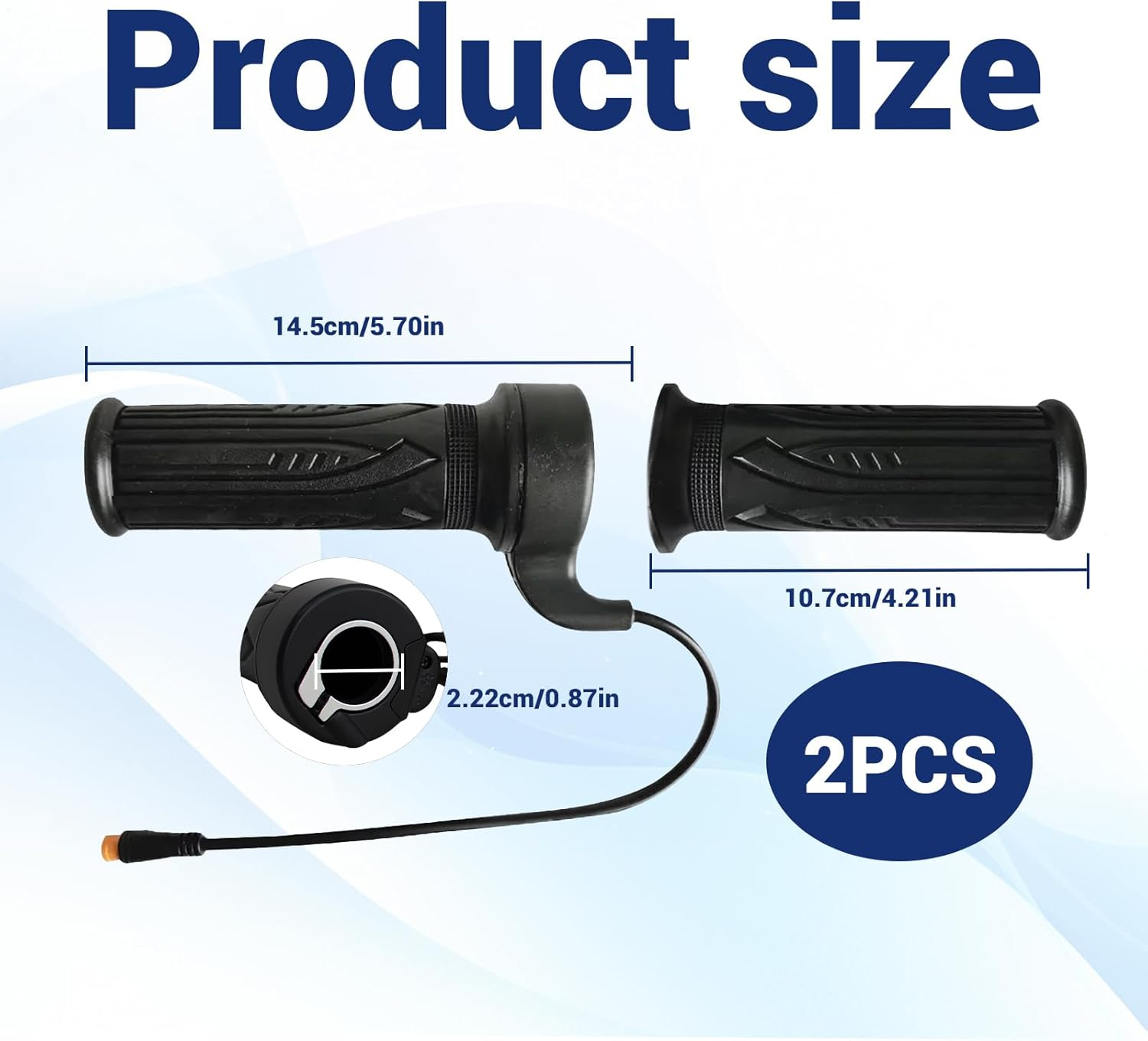 Electric Bike Throttle, 2Pcs Ebike Throttle, Full Throttle Ebike, 1 Pair 12V to 72V Throttle Handle Grip ABS Waterproof Ebike Throttle Easy to Install and Remov, 20X Full Twist Throttle image number 5
