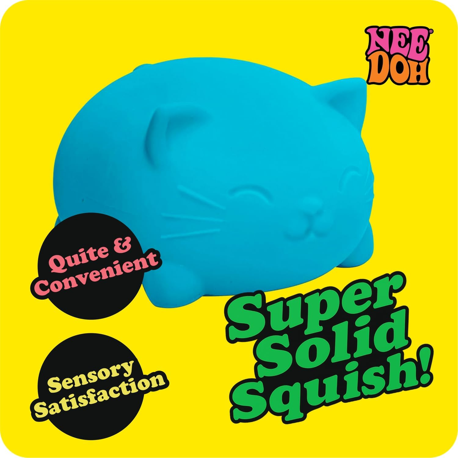 Needoh Cool Cats Super - Jumbo Stress Ball, 4.5 Inches, Groovy Sensory Toy, Soft & Squishy for Relaxation, Available in 4 Bright Colours, Assorted, Ages 3+ image number 1