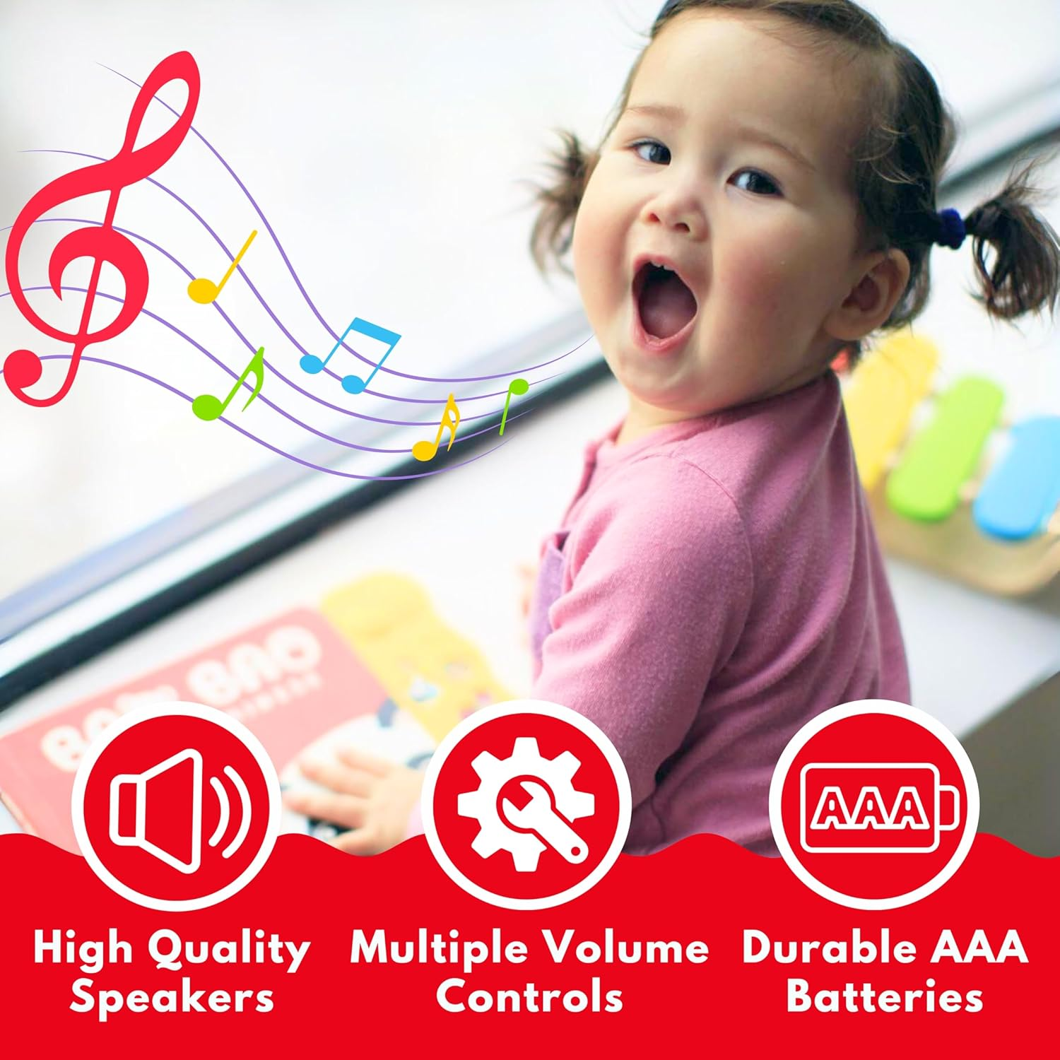 Bao Bao Learns Chinese Vol. 1 | Musical Chinese Book & Bilingual Toy Gift for Babies & Toddlers; Learn Chinese Nursery Rhymes for Kids; Mandarin Chinese Board Book for Learning Chinese image number 4