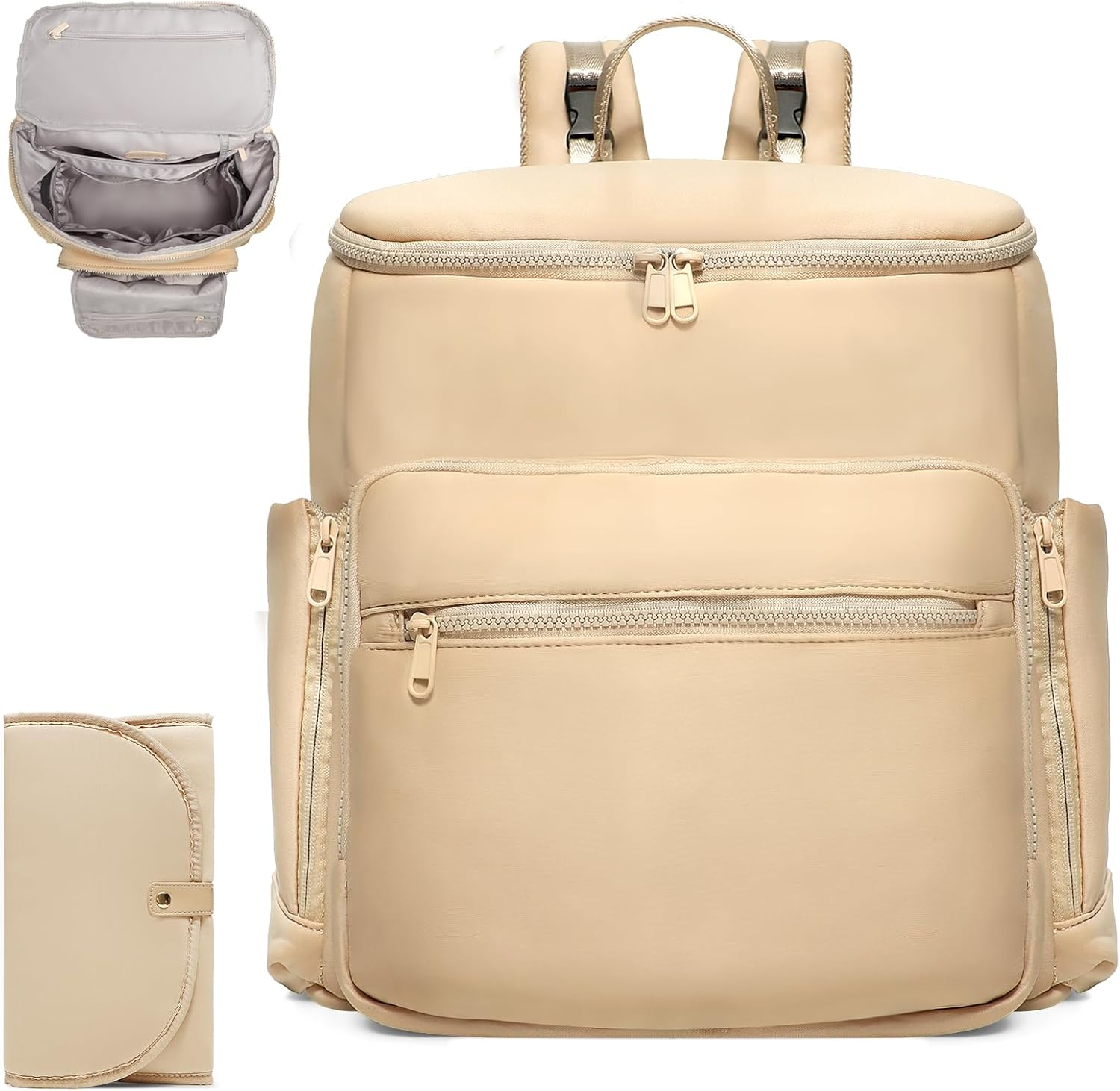 ILCOLPO Neoprene Diaper Bag Backpack Baby Bag with 12 Pockets Baby Diaper Bag for Boys Girls