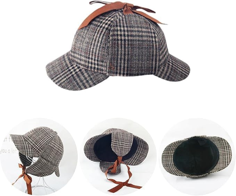 Detective Fancy Dress Accessory Set Magnifying Glass Pipe Deerstalker Hat Victorian Detective Sherlock Costume Kit for Halloween Party Accessories 3 Pcs