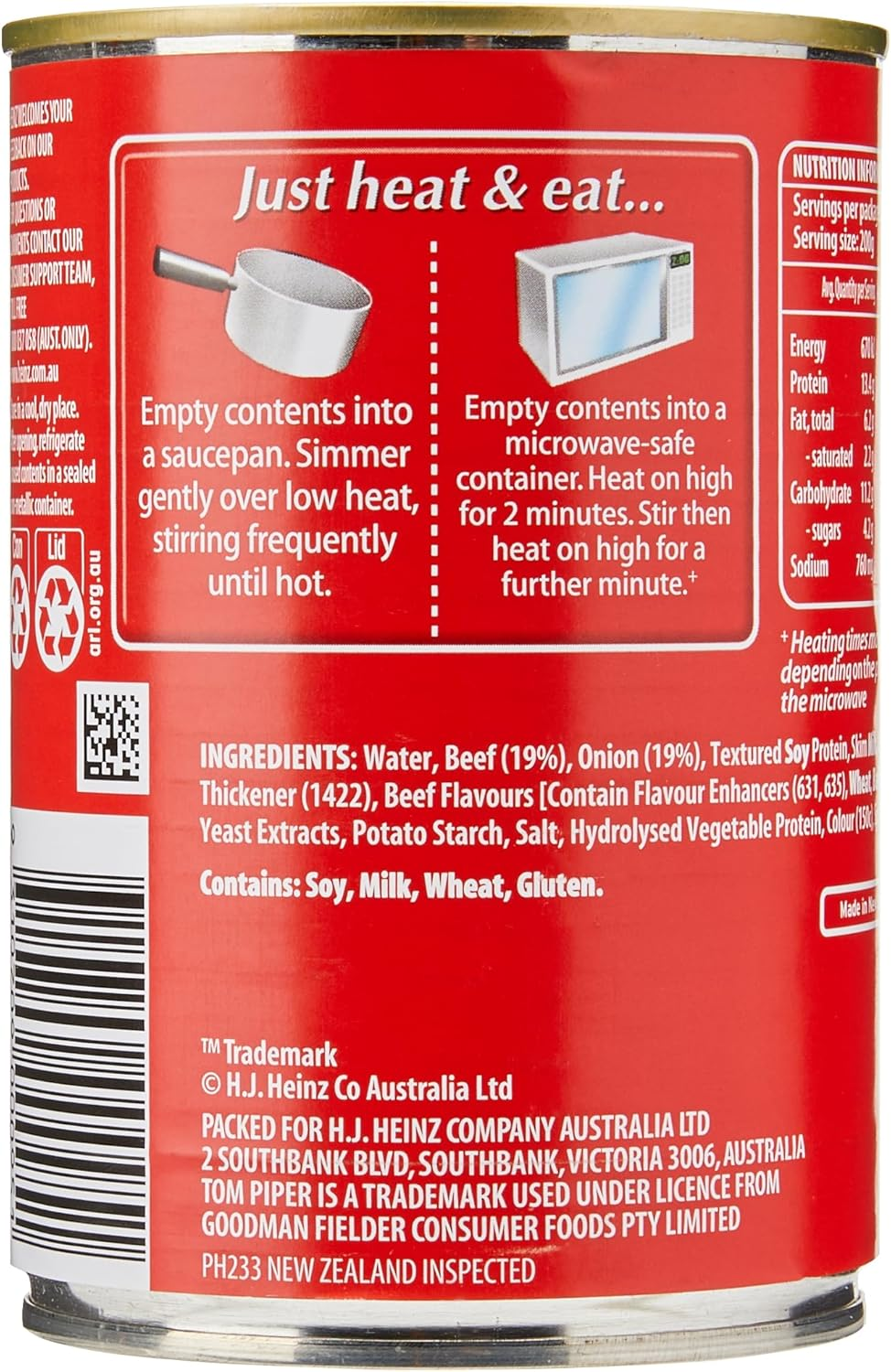 Tom Piper Braised Steak and Onions Canned Meal Ready to Eat Quick and Convenient Meal 400G image number 5