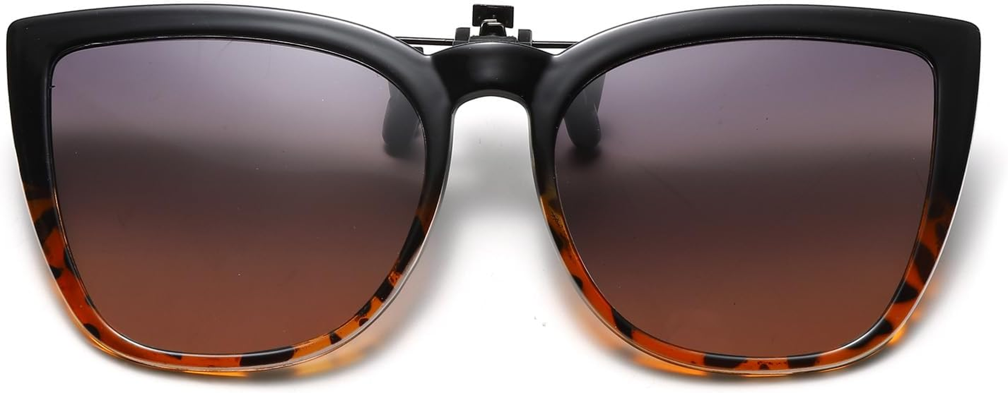 Long Keeper Polarized Clip on Sunglasses over  Women Men with UV Protection Clip on Cat Eyeglasses