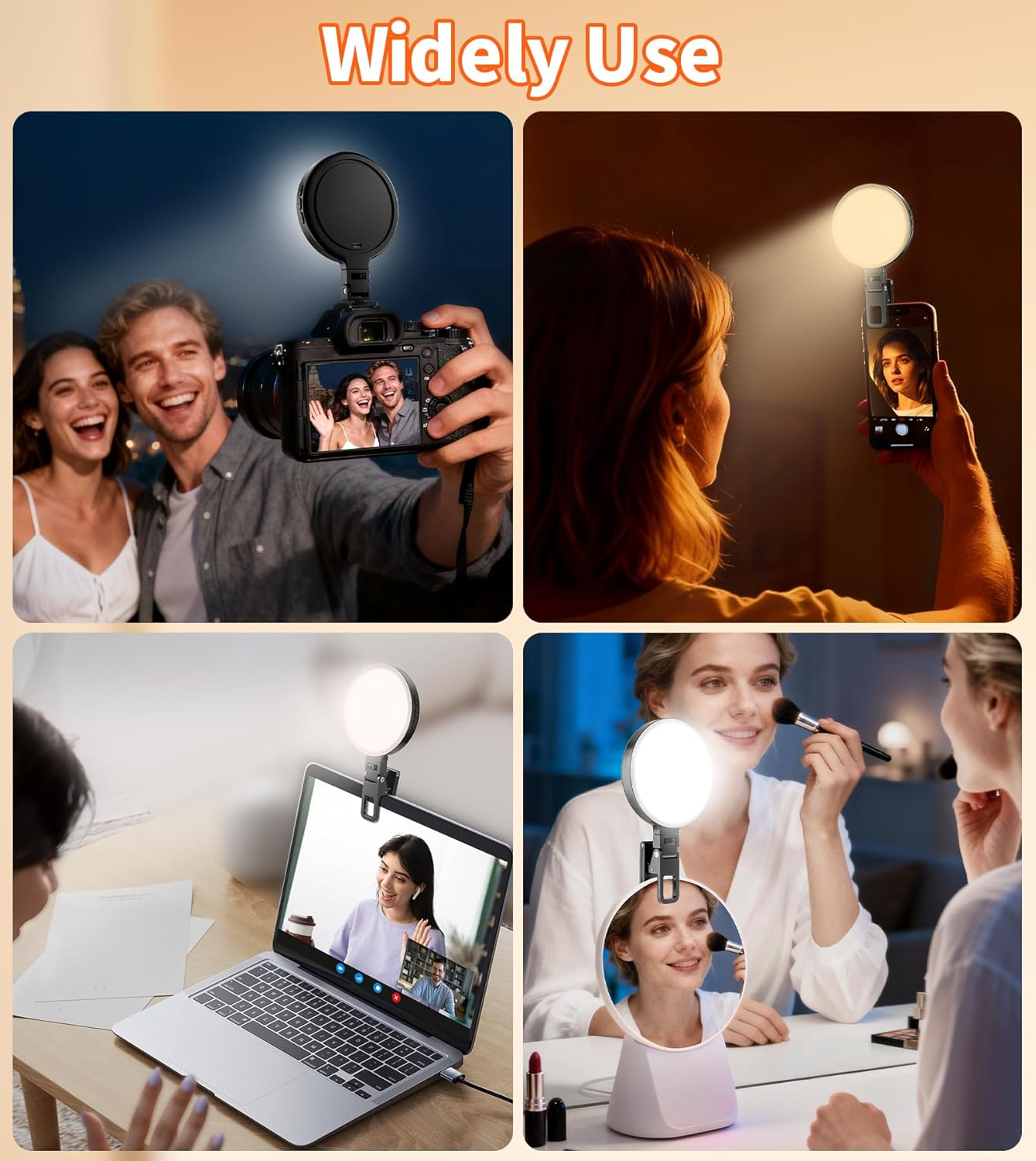 3000Mah Selfie Light for Iphone,40 LED Phone Light with Clip & Cold Shoe Mount,2500K-9900K Portable Clip on Soft Light,3 Lighting Modes for Video Conferences,Camera,Laptop,Streaming,Makeup image number 1