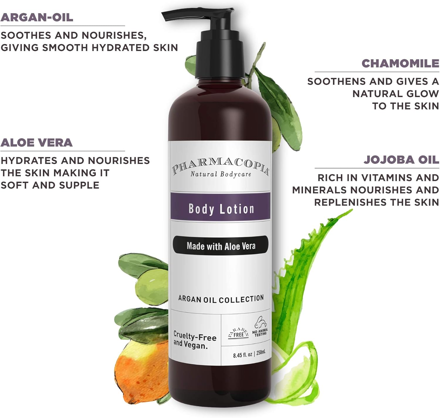 Kimirica Pharmacopia Argan Oil & Aloe Vera Organic Body Lotion 250Ml, 100% Vegan and Paraben Free Daily Moisturizer for Dry Skin image number 5