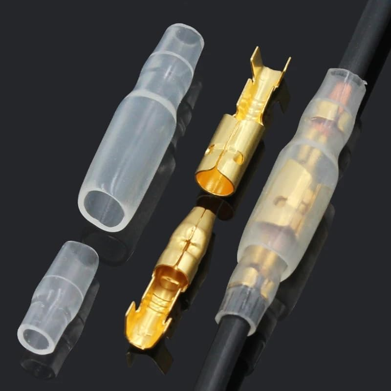 1000Pcs Insulated Spade & Bullet Connectors Set; 2.8Mm 3.5Mm 3.9Mm 4.8Mm 6.3Mm Male and Female Terminals and Insulation Sleeve Kit Copper Electrical Wire Wrap Crimp Splice with Nylon Sleeves &hellip; image number 5