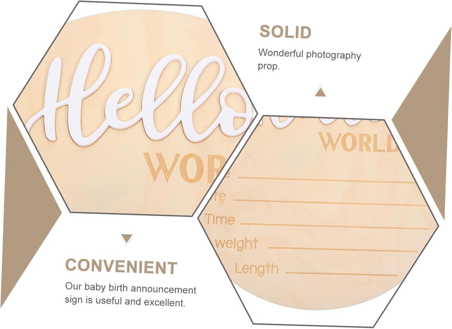 Abaodam Wooden Birth Announcement Sign Newborn Name Sign Photo Prop for Newborn Photography image number 5