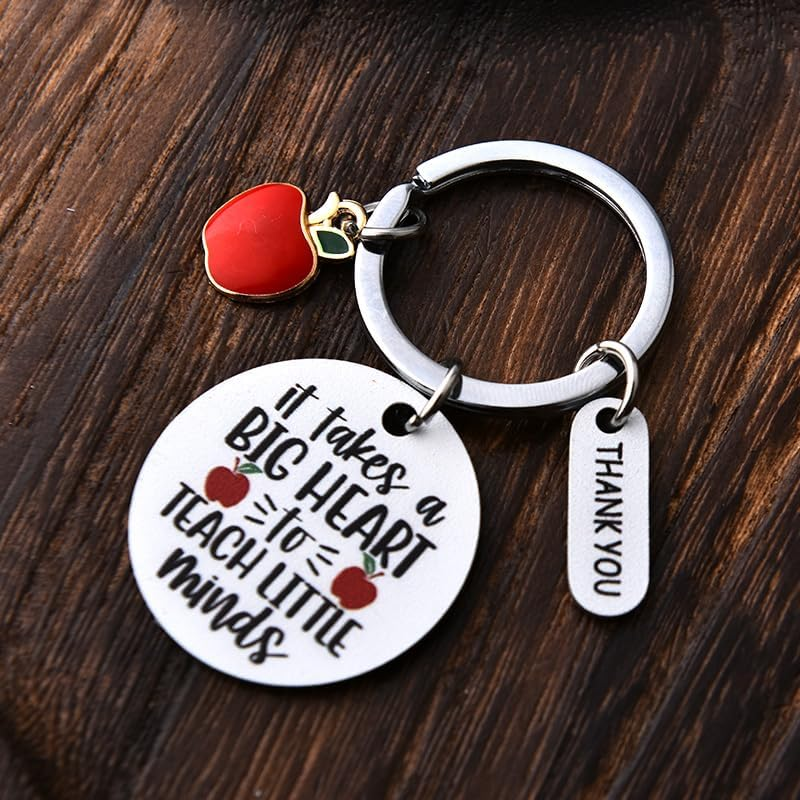 Preschool Teacher Appreciation Day Gifts for Teachers Special Teachers Thank You Gifts for Teacher Assistant Appreciation Keychain for Men Women It Takes a Big Heart to Teach Little Minds Keychain image number 6
