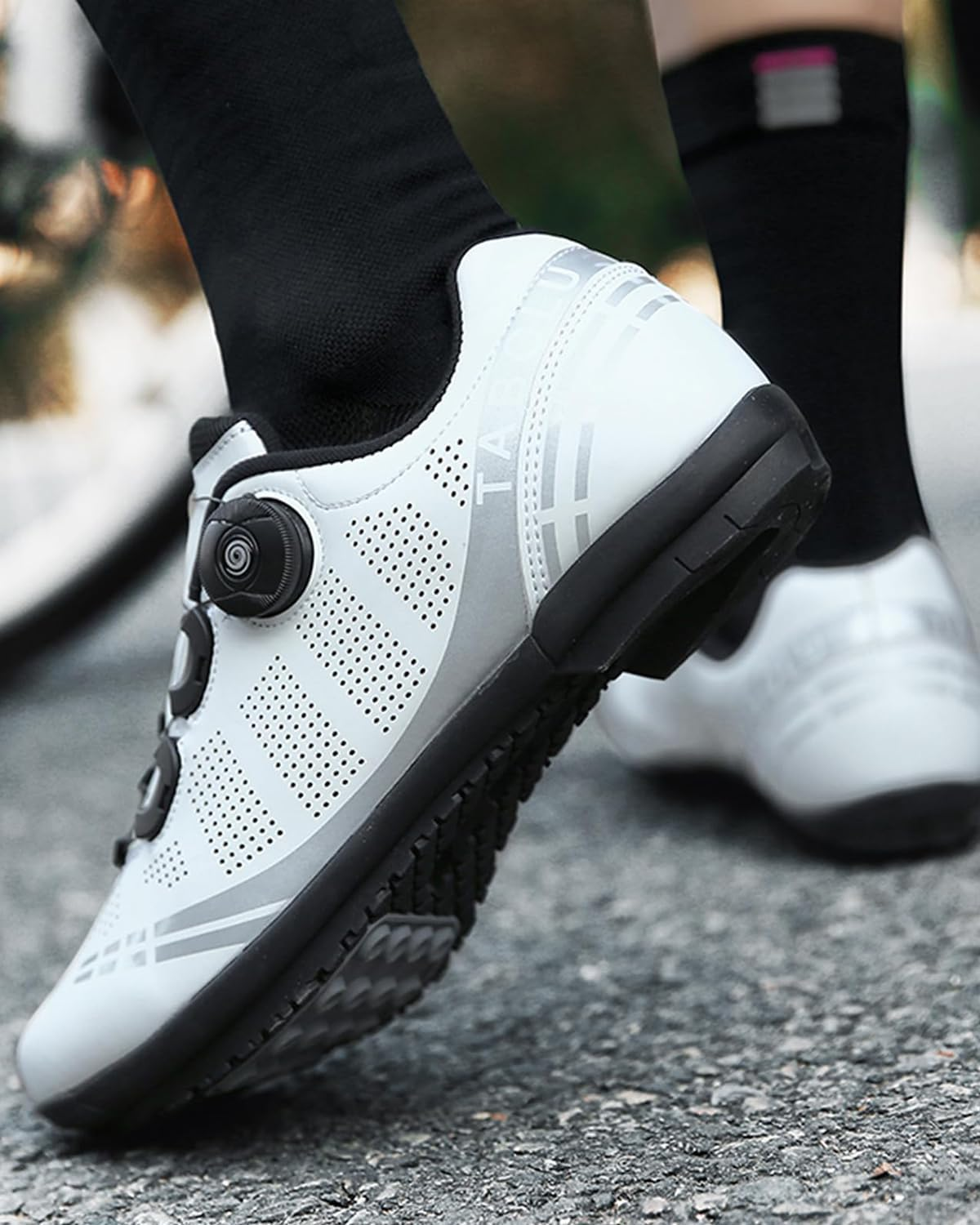 Hixingo Fahrradschuhe Herren Damen Rennrad Und MTB Schuhe Mit Gummisohle, Atmungsaktive Sneaker Rutschfeste No-Lock Fahrradschuhe Mountainbike Schuhe 36-47 EU