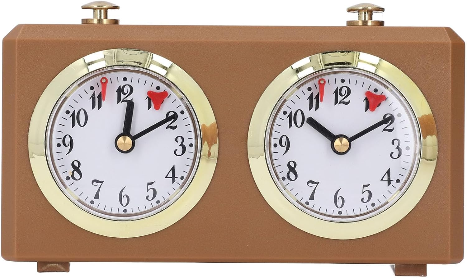 Retro Analog Chess Clock Timer, No Battery Required Mechanical Chess Clock Game Timer, Professional Mechanical Analog Chess Clock for Chinese Chess, International Chess (Tan) image number 3