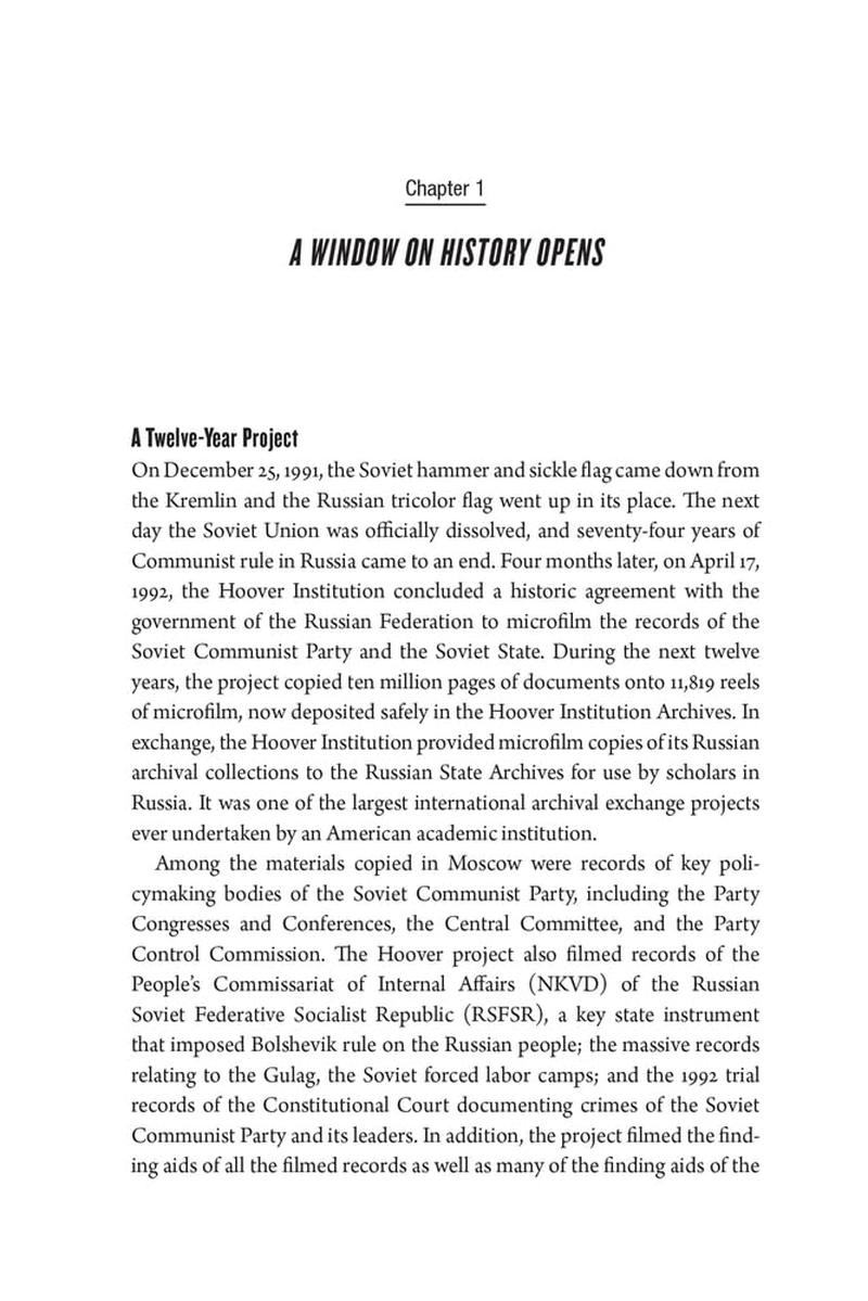 Documenting Communism: the Hoover Project to Microfilm and Publish the Soviet Archives