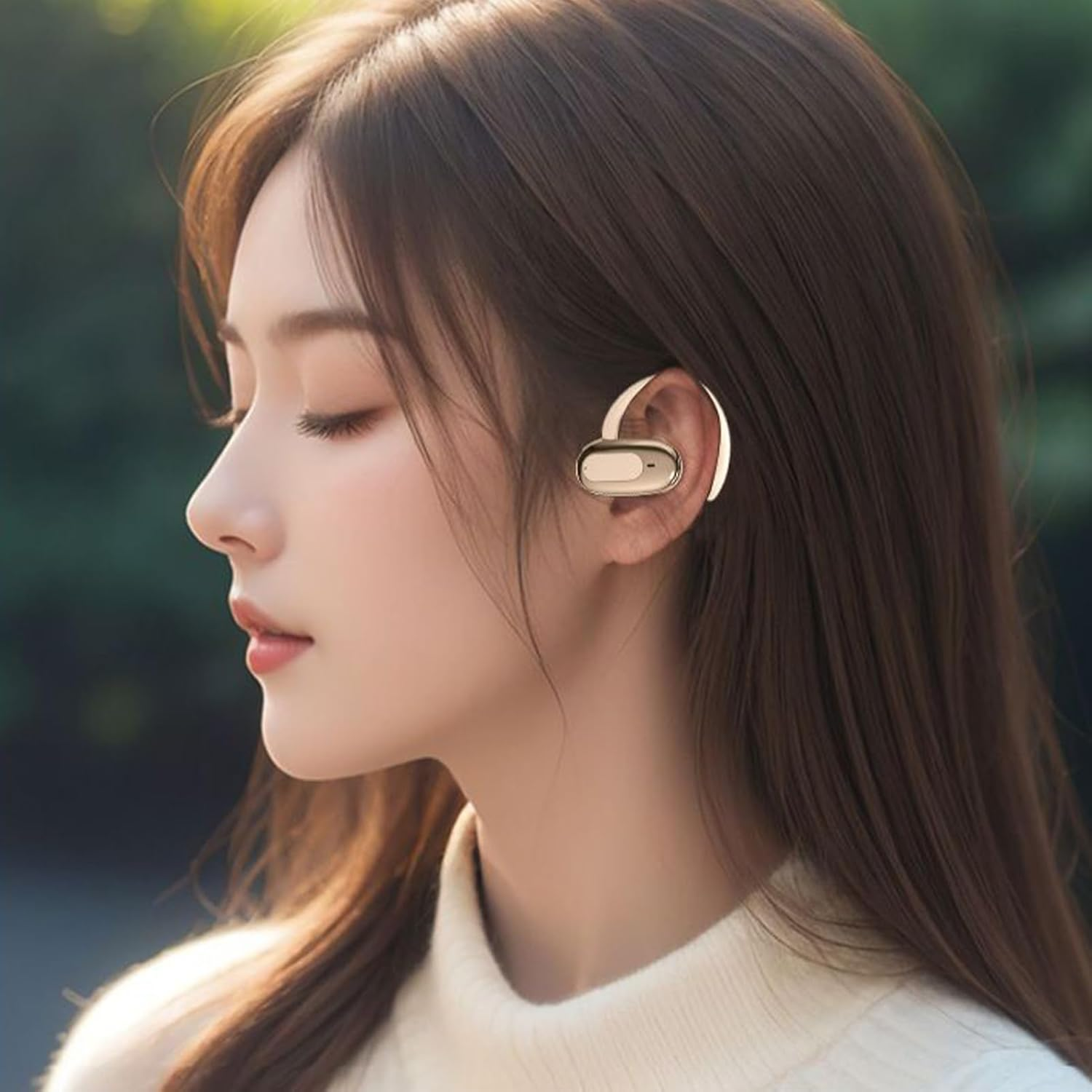 Ylnailky Clip Earbuds - Open Ear Wireless Earbuds | Smart Waterproof Long Battery Life Noise Reduction Earphone for Adults Women Game Phones Home Travel Men image number 3