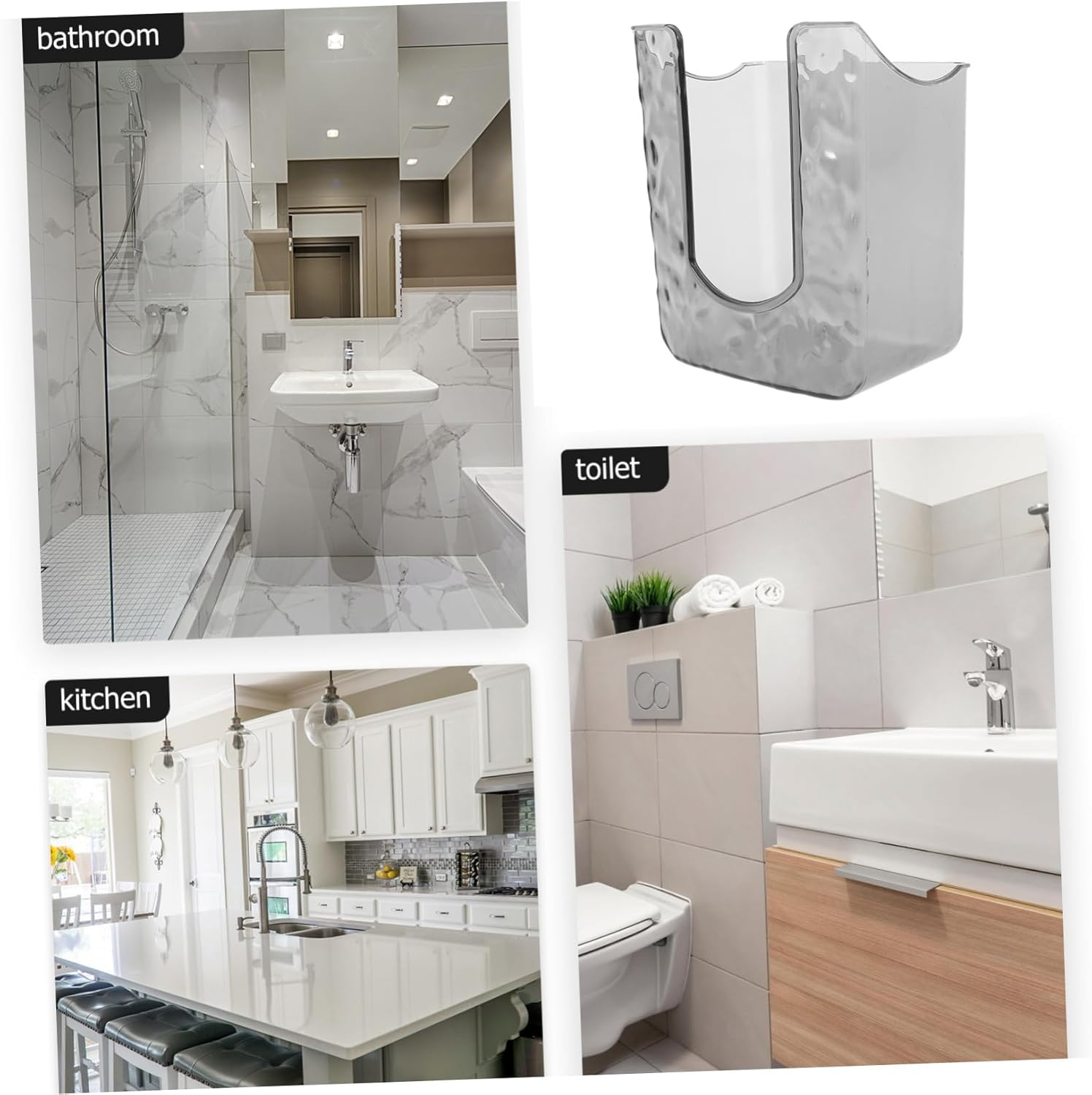 Wall-Mounted Tissue Box Pet Material Easy Install Kitchen Paper Towel Dispenser