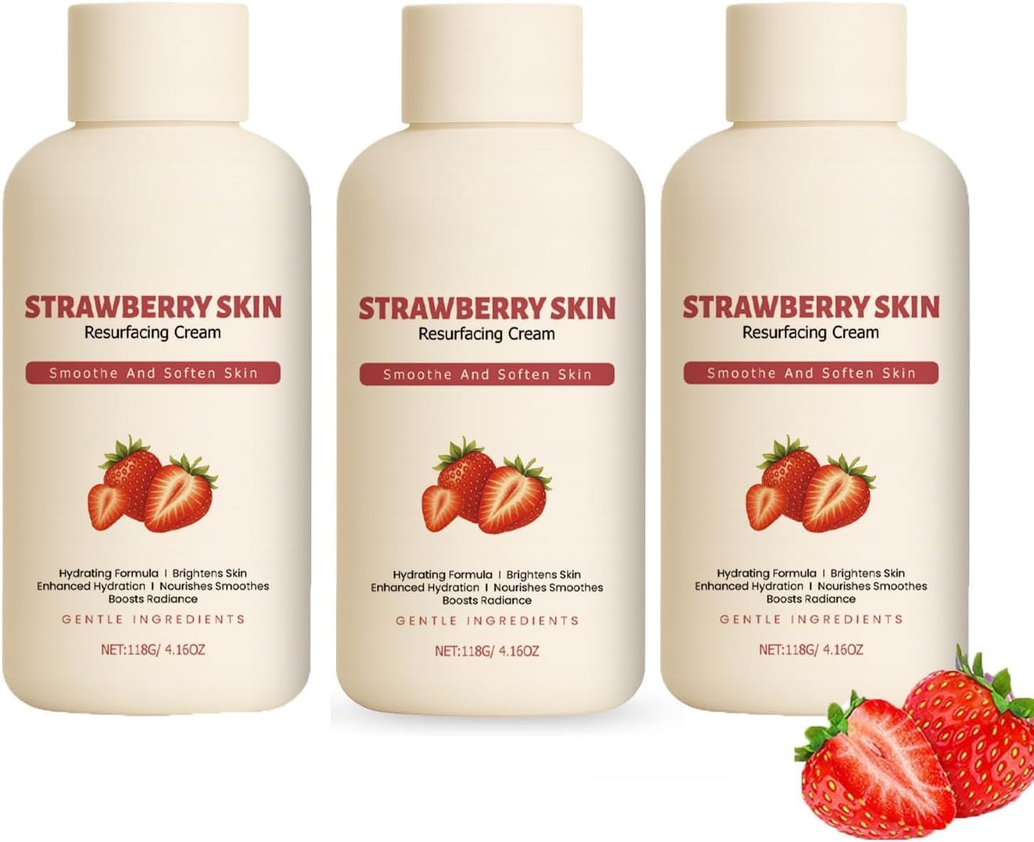 Strawberry Skin Resurfacing Cream,Moisturizing and Lightweight Creams,Reduce Chicken Skin Bumps and Uneven Texture,For All Skin Types image number 1