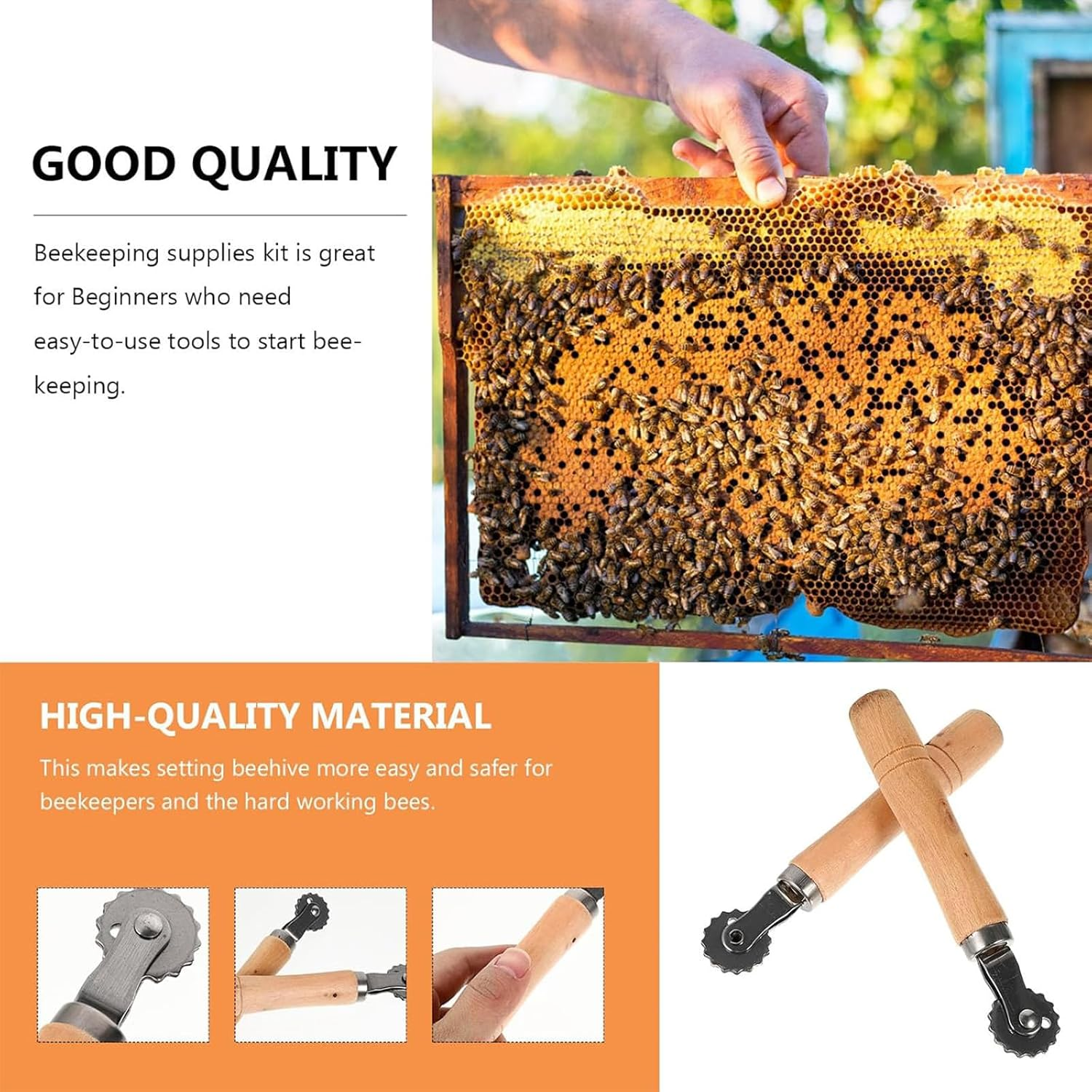 2 Pcs Thread Embedding Device for Beekeeping, Honey Wire Embedder, Spur Wire Wheel Beehive Tool, Essential Equipment for Wax image number 5