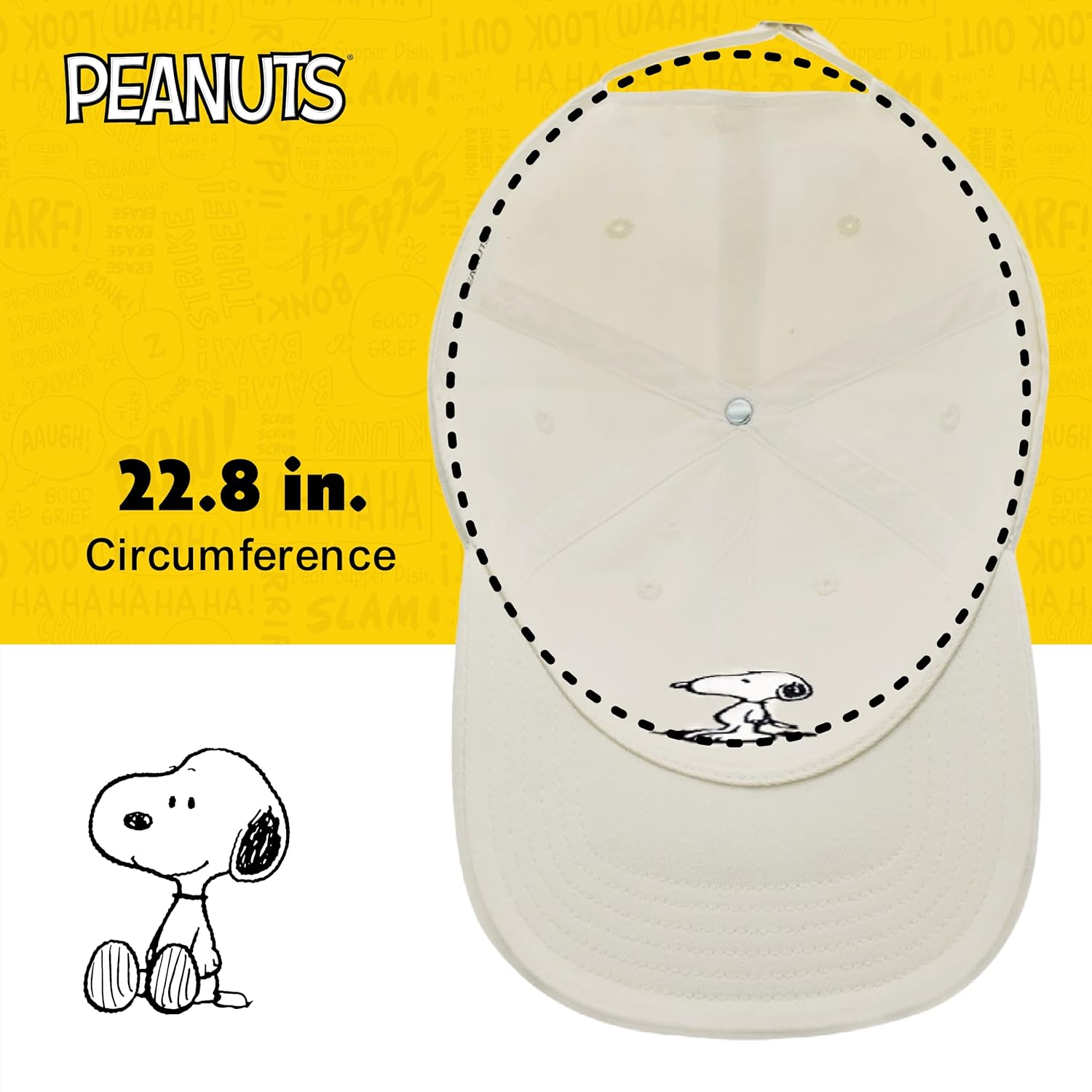 Concept One Peanuts Snoopy Dad Hat, Adult Baseball Cap with Curved Brim image number 5