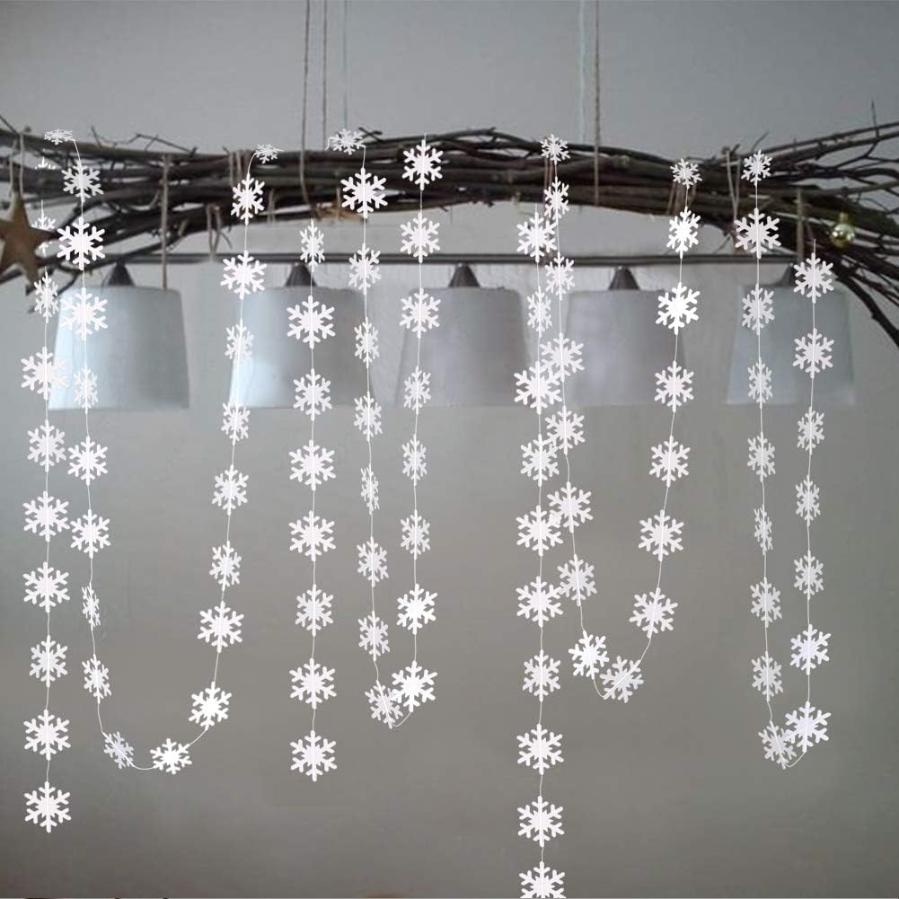 Cheerland Snowflake Garland for Party Decoration Kit Pearl White Snowflake Garland Kit image number 3