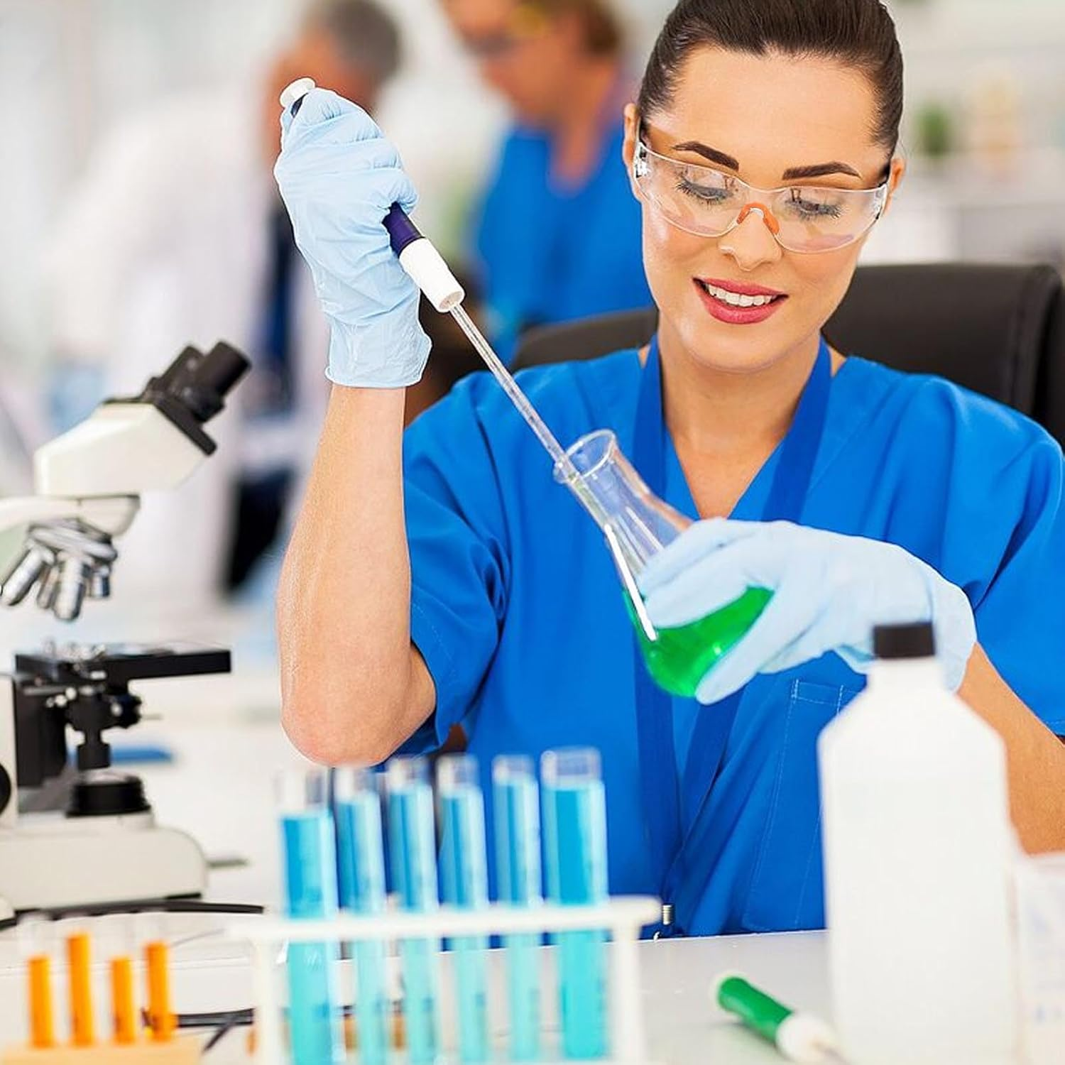 AYNKH 6PCS Safety Glasses, anti Fog Goggles Eyewear Eye Protection for Work, Wrap around Security Equipment with Clear Lenses and Rubber Nose and Ear Grips for Construction Laboratory Chemicals image number 6