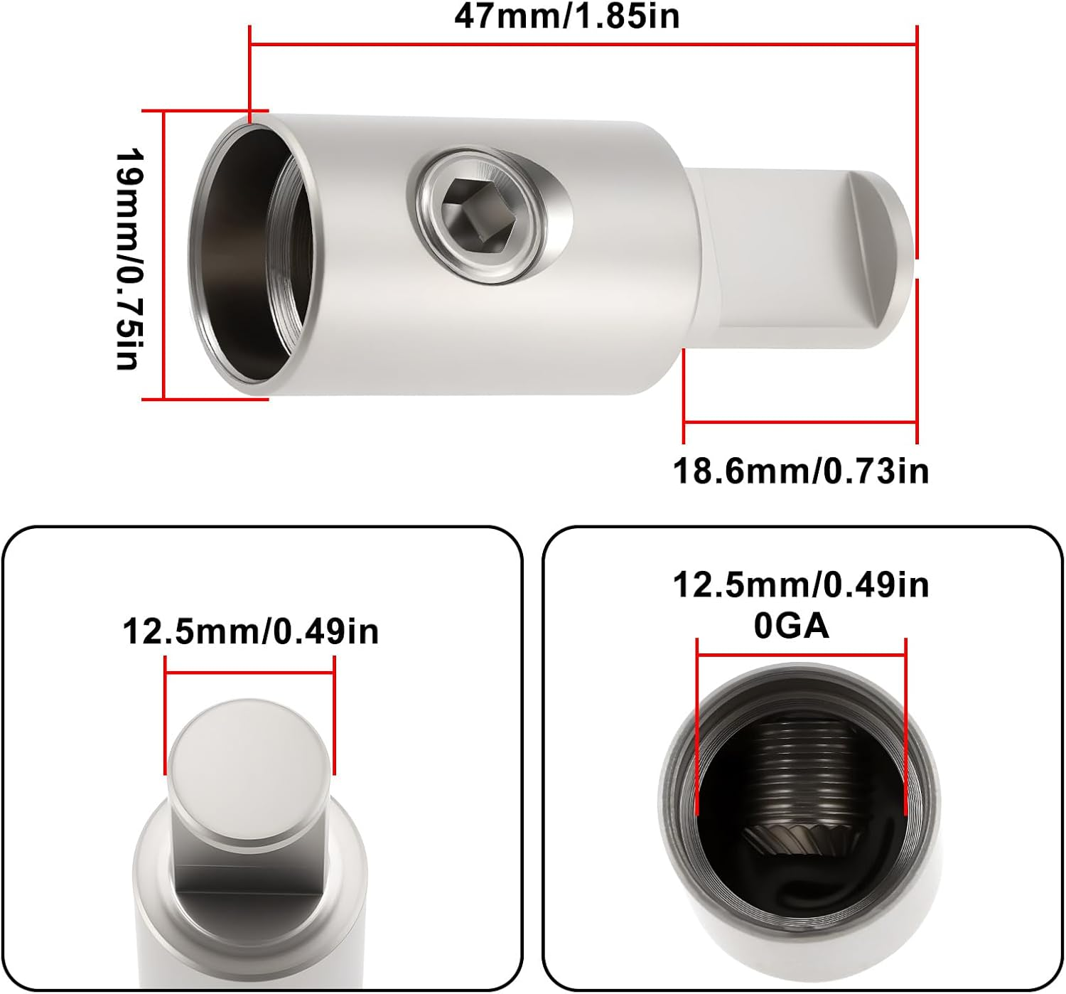 Emagtech 4Pcs Car Stereo Audio Wire Reducer 1/0 Gauge Power Ground Wire Pin for Most Cars Amp Input image number 3