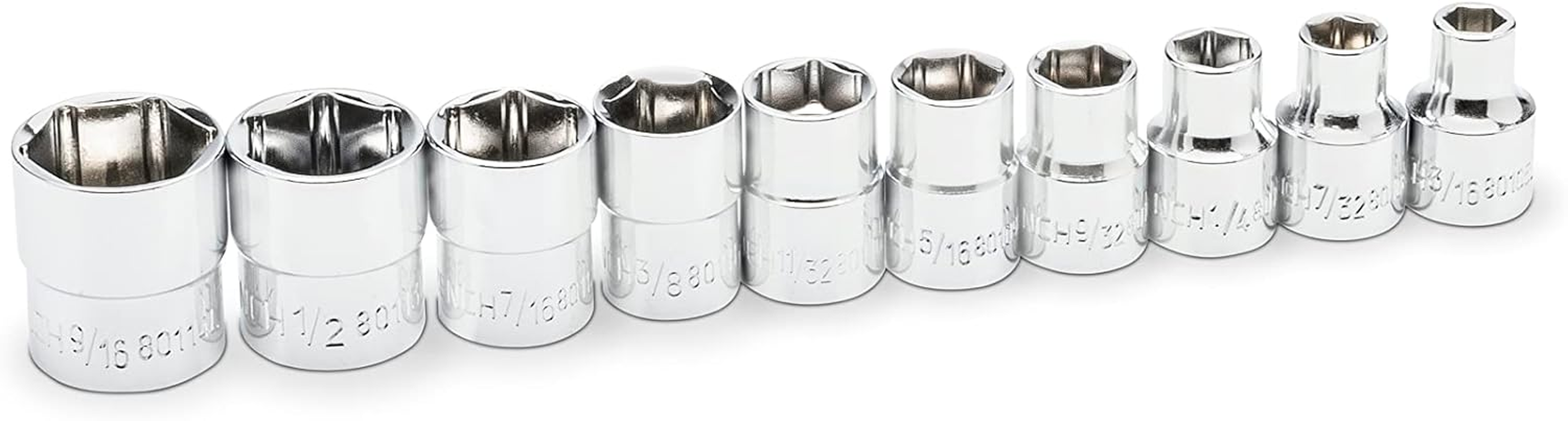 GEARWRENCH 10 Piece 1/4" Drive 6 Point SAE Stubby Socket Set - 81395 image number 4