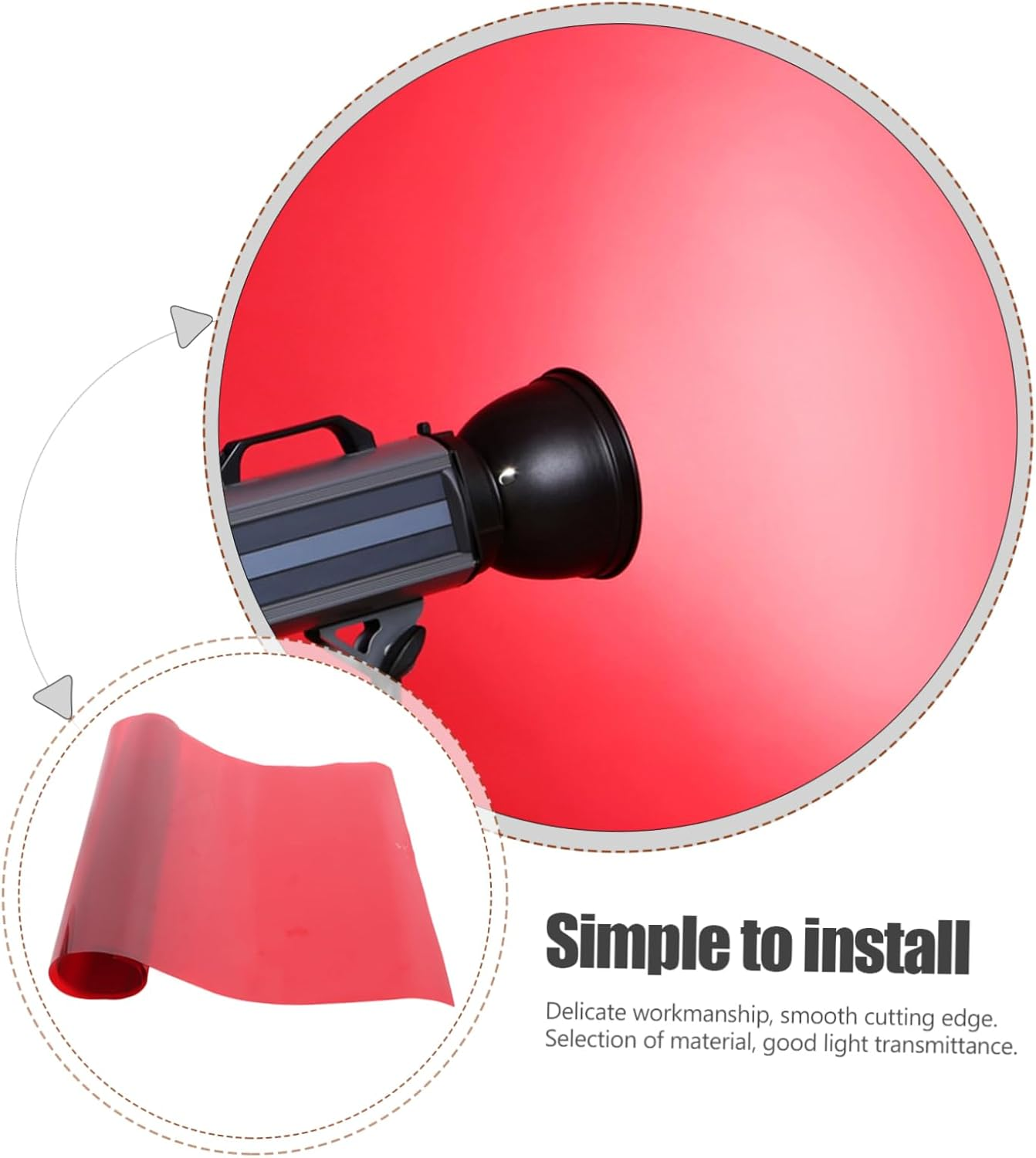 STOBOK Sunset Atmosphere Light Film Red Gel Light Filter for Photo Correction Lighting Film Correction Gel Sheets image number 2