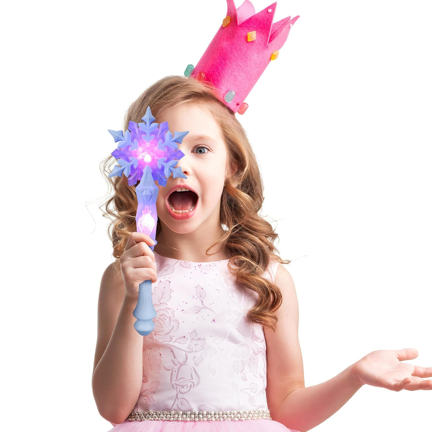 Generic Light up Snowflake Wand - Princess Snowflake Wand Sensitive Snowflake Wand Light up Snowflake Wand for Cosplay image number 2