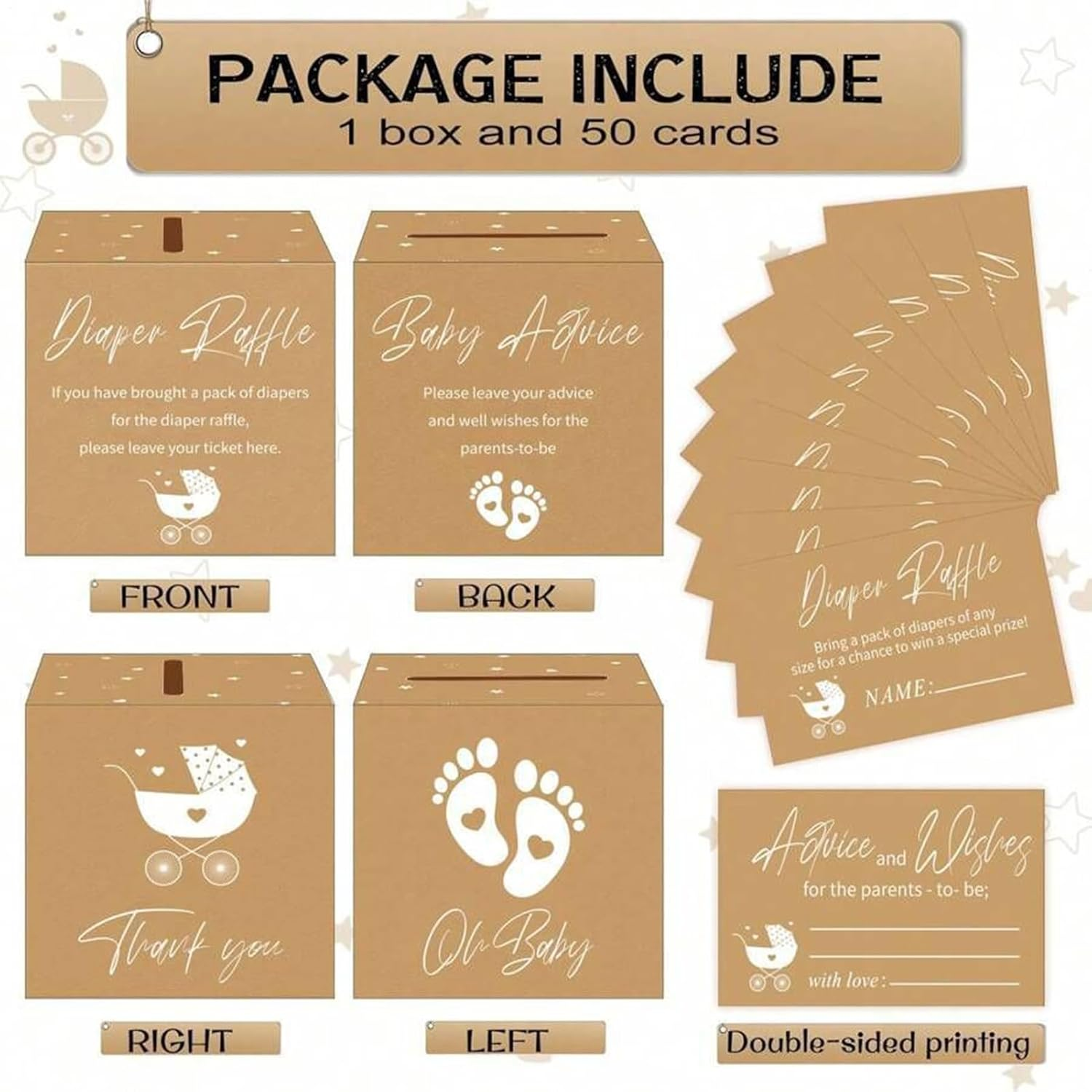 Large Package for Gender Reveal | Fun Baby Shower Activity, Baby Shower Decoration Keepsake for Pregnancy Announcement Event Home Party Birthday Family Gathering image number 5