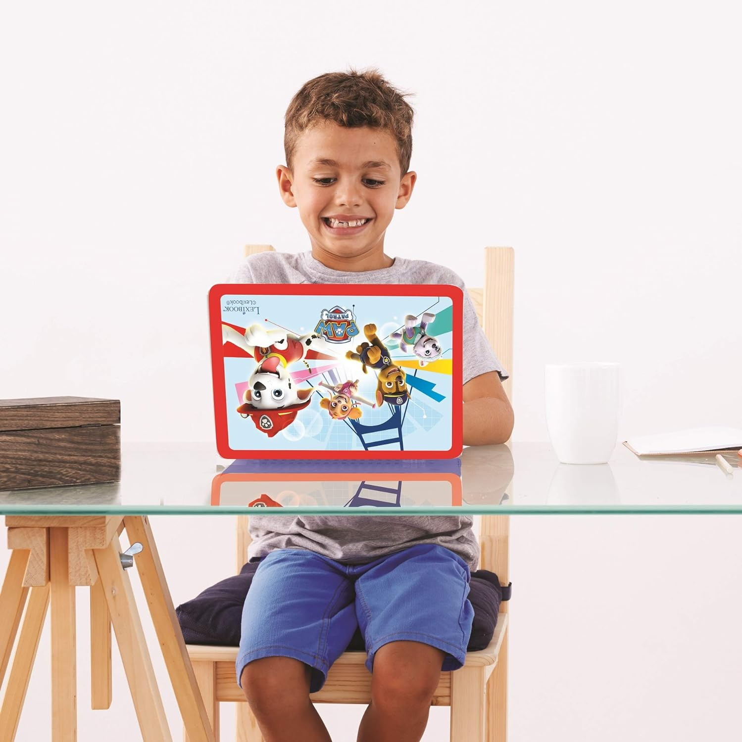 LEXIBOOK Jc598Pai3 Paw Patrol-Educational and Bilingual Laptop German/English-Toy for Child Kid (Boys & Girls) 124 Activities, Learn Play Games and Music with Chase Marshall-Red/Blue image number 6