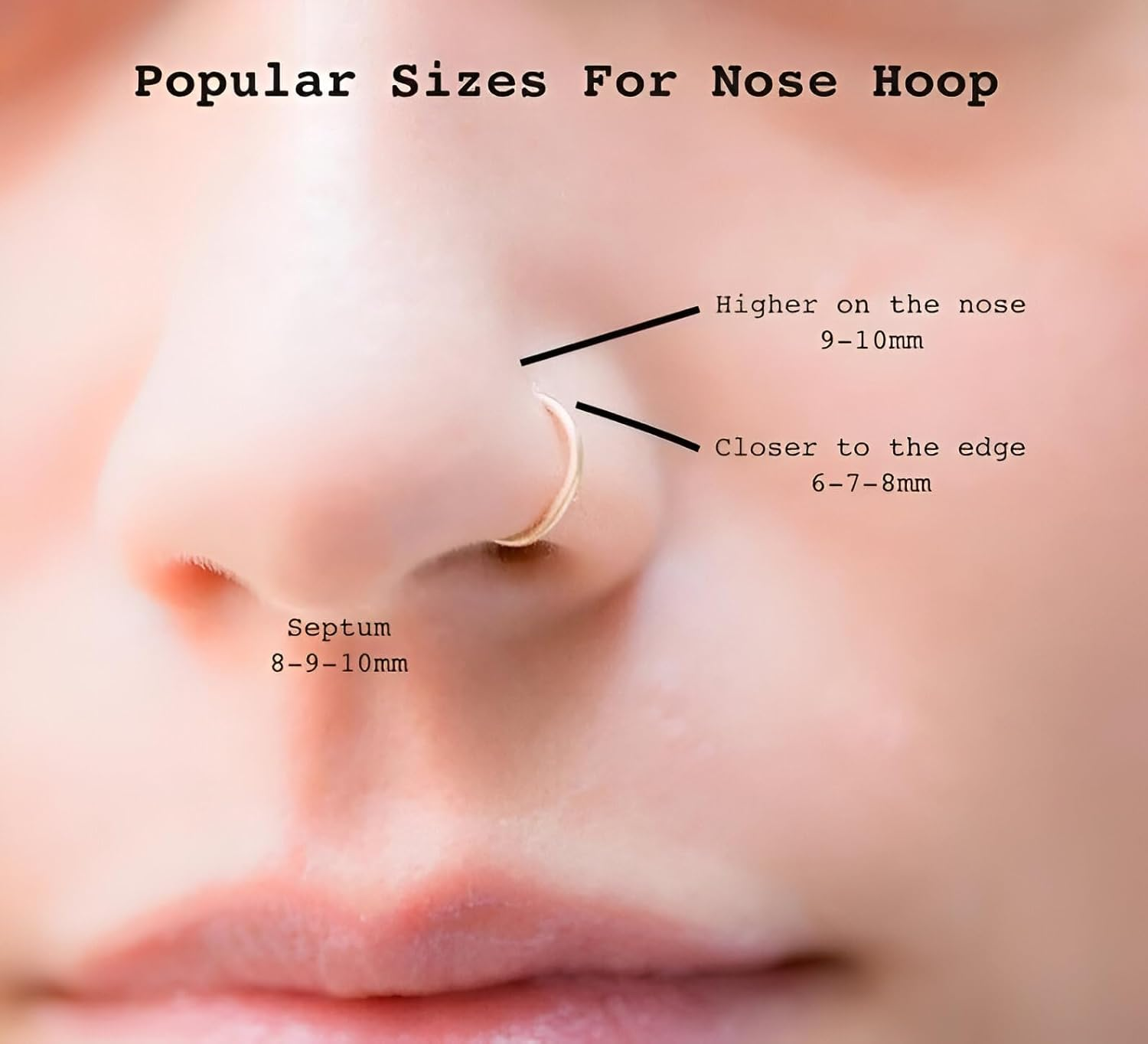20G Stainless Steel Fake Nose Ring Hoop - Seamless Open Faux Nose Hoop - 6Mm 10Mm Diameter - Hypoallergenic and Durable image number 4