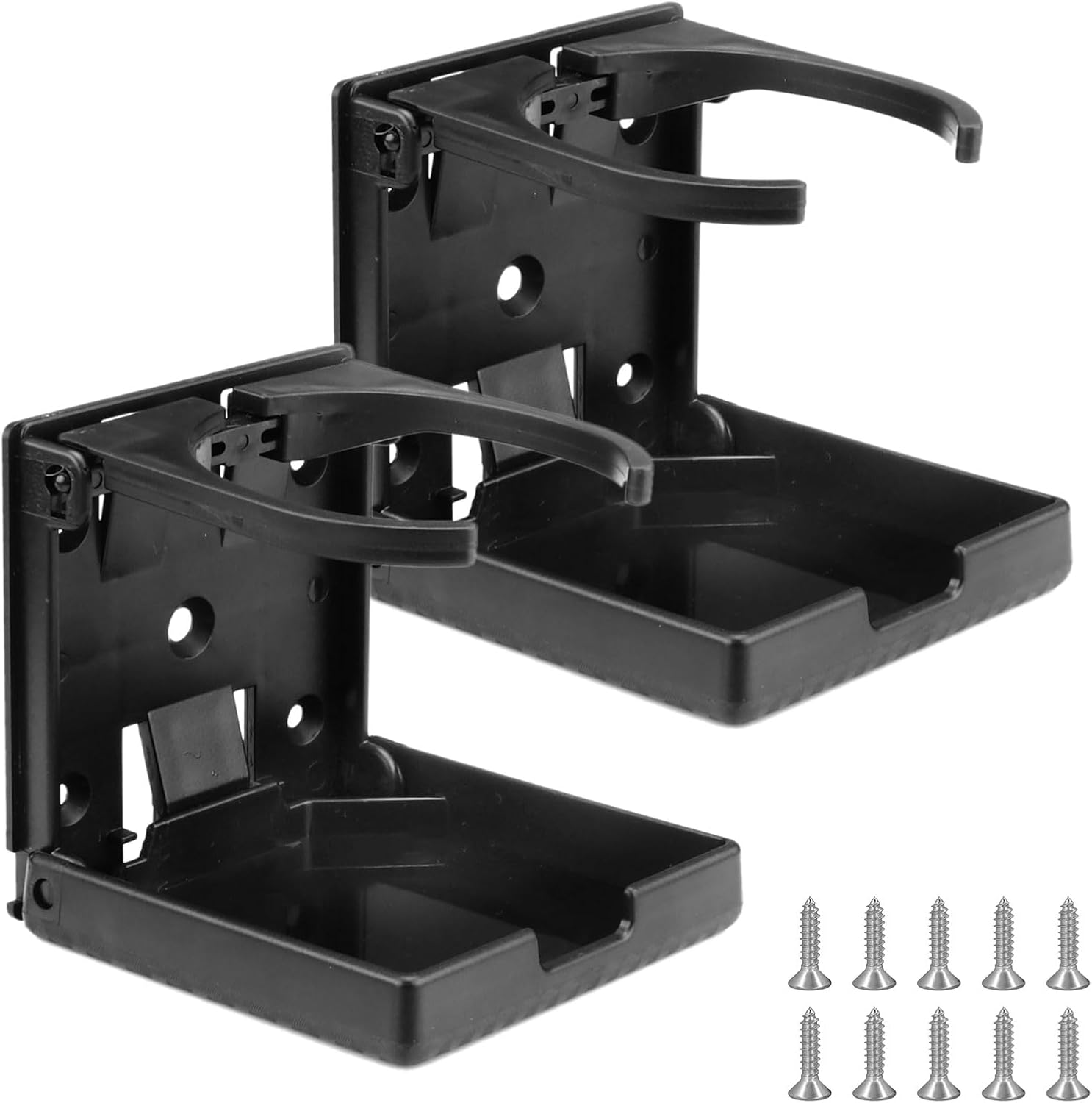 2PCS Folding Cup Holder, Adjustable Car Cup Holders, Cup Holder Fits Cups within 100Mm Diameter, Multifunctional Boat Cup Holders, Boat Accessories (Black) image number 4