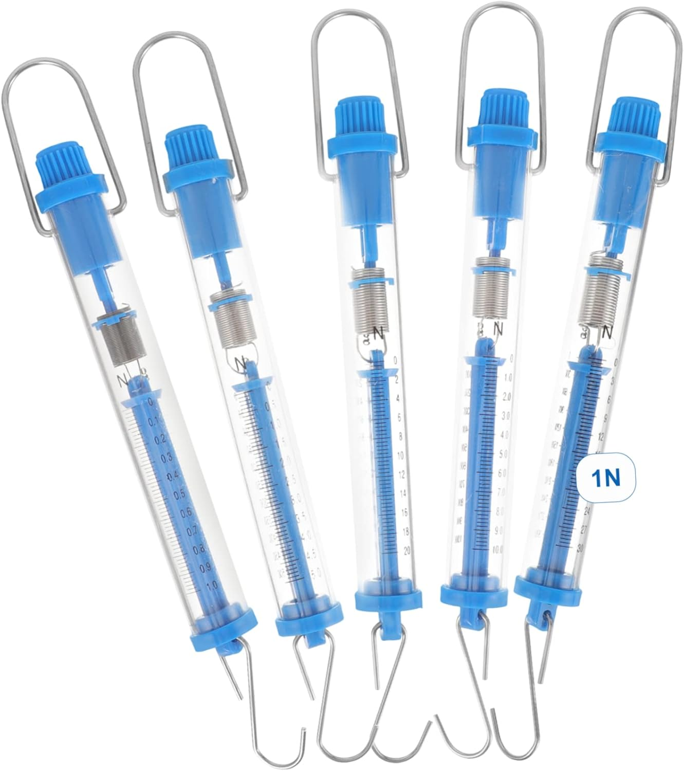 Anneome 5Pcs Newton Force Spring Scale Dual Scale Hanging Tube Spring Balance for Scientific Experiments Accurate Measurement Tools for Education and Lab Use image number 3