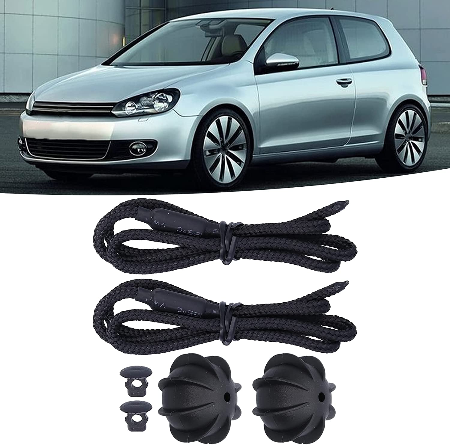 Parcel Shelf Strap, 2Pcs Wearproof Anticorrosion Rear Parcel Shelf String Reliable Replacement for MK6 for Repair image number 6