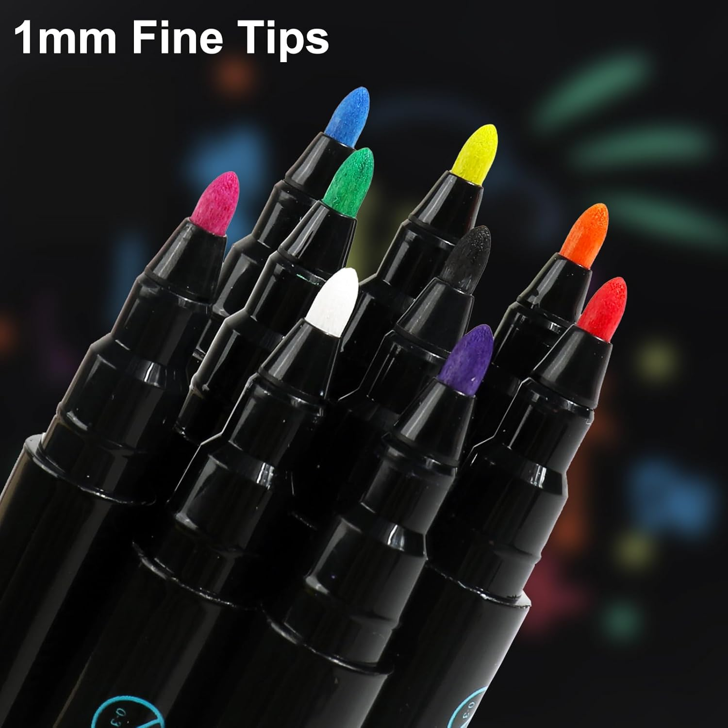 MIZEXE Liquid Chalk Markers for Acrylic Fridge Planner, Glass & Mirrors, Wet Erase Markers, 9 Vibrant Colors, 1Mm Fine Tip image number 5