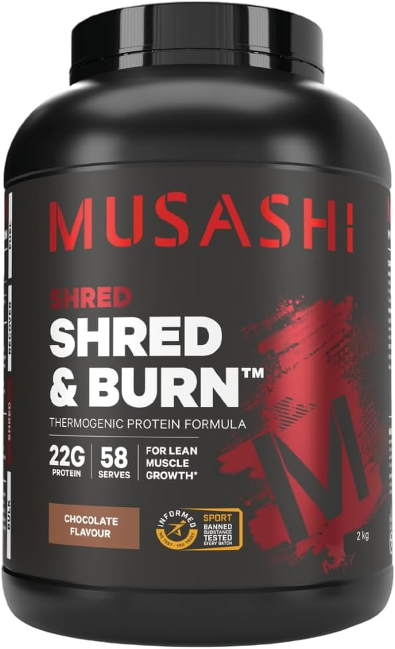 Musashi Chocolate Milkshake Flavour Shred & Burn Protein Powder 2 Kg