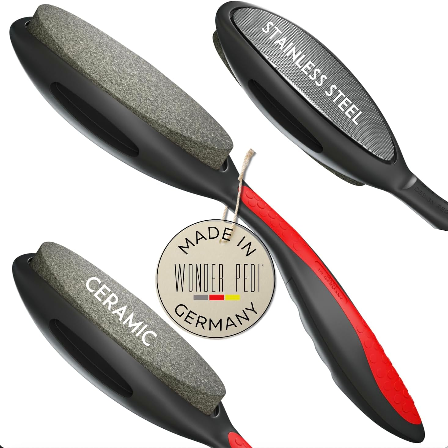 Double-Sided Metal Ceramic Foot File, Foot Callus Remover, Made in Germany, Feet Scrubber Dead Skin, Heel Scraper for Cracked Heel Repair, Professional Foot Rasp image number 2