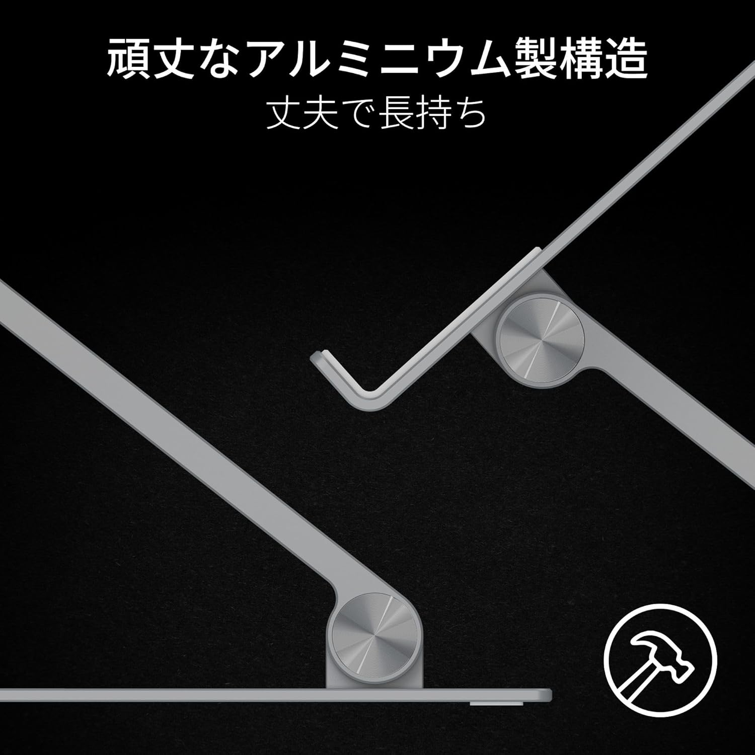 Razer Adjustable Laptop Stand - Ergonomic Height Adjustable Laptop Stand Built for Laptops up to 18&rdquo; - Mercury - Black image number 6