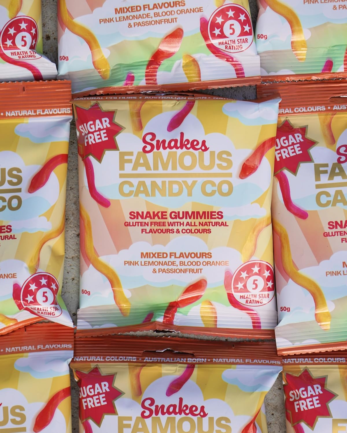 Famous Candy Snakes Mixed 50 G (10 Bags)