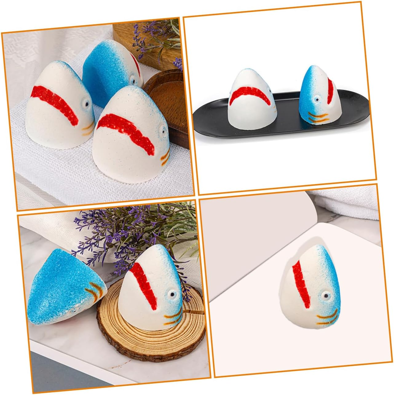 Healeved 3Pcs Festive Shark Bath Ball Natural Bathing Salt Bombs Scent for Relaxation image number 4