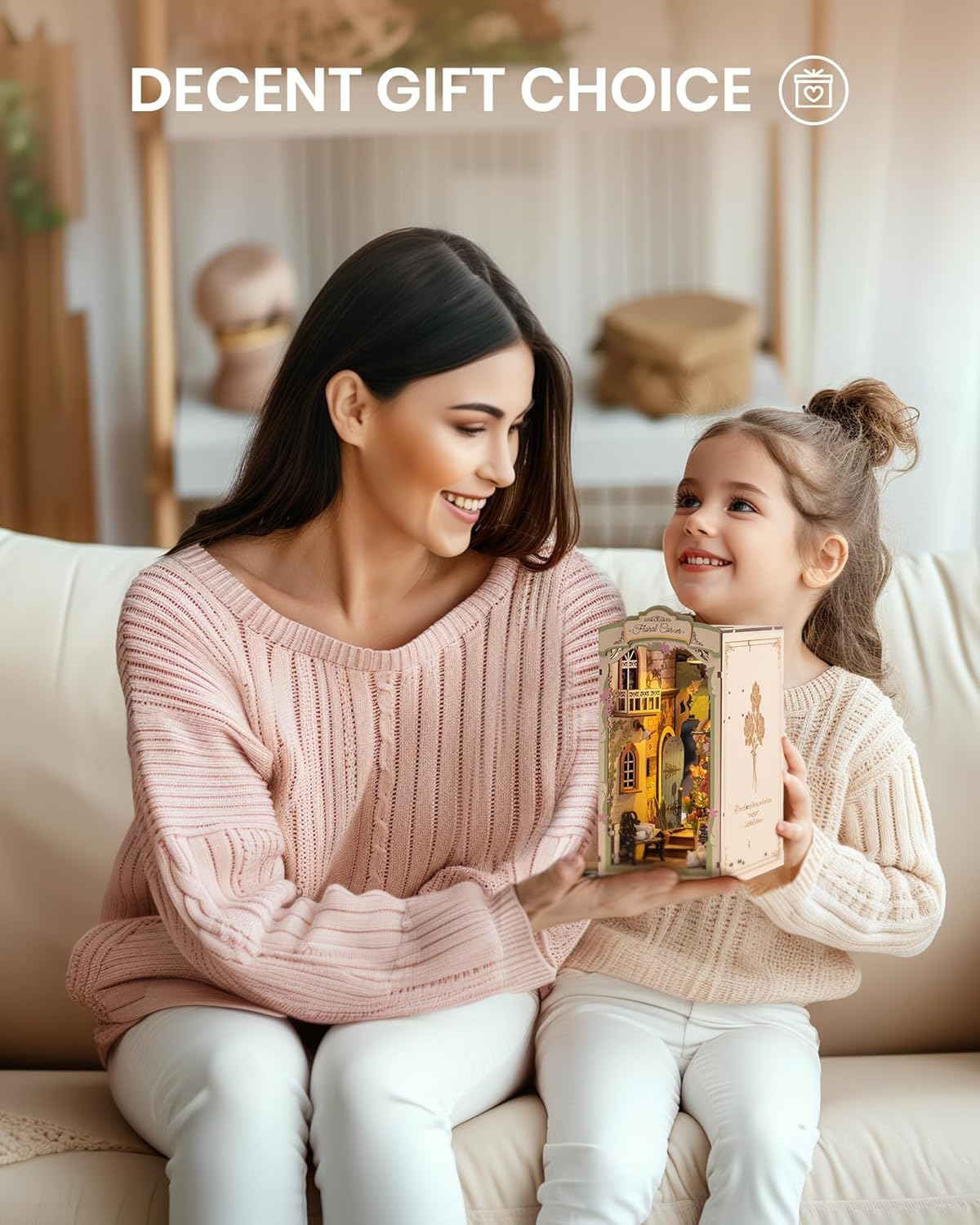 Rolife DIY Book Nook Kits for Adults, Miniature Dollhouse Booknook Kit for Home Room Decor, 3D Wooden Puzzle with LED, Flower Corner Creative Bookends Bookshelf Diorama Insert image number 3