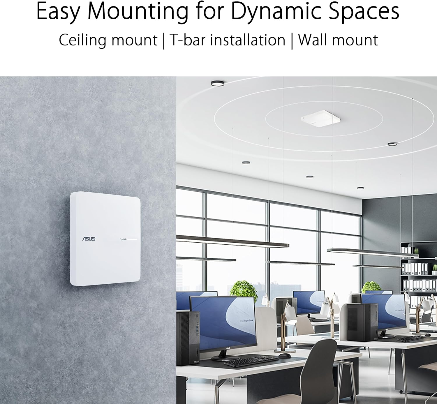 ASUS Expertwifi EBA63 AX3000 Poe Dual Band Access Poe, SDN, VLAN, Dashboard, Aimesh, Poe or AC Adapter, White image number 6