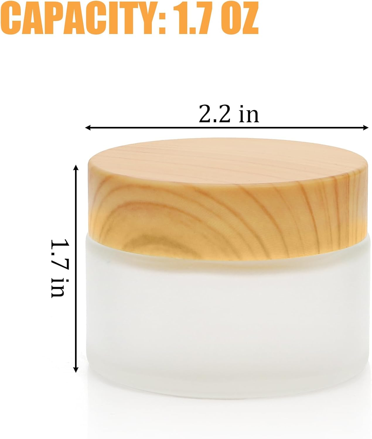 ZENFUN 16 Pcs Glass Cosmetic Containers 50 Gram/50Ml Empty Sample Jars with Leak Proof Lids, Frosted Glass Bottle for Cream, Lotions, Lip Balm - Refillable Travel Containers image number 2