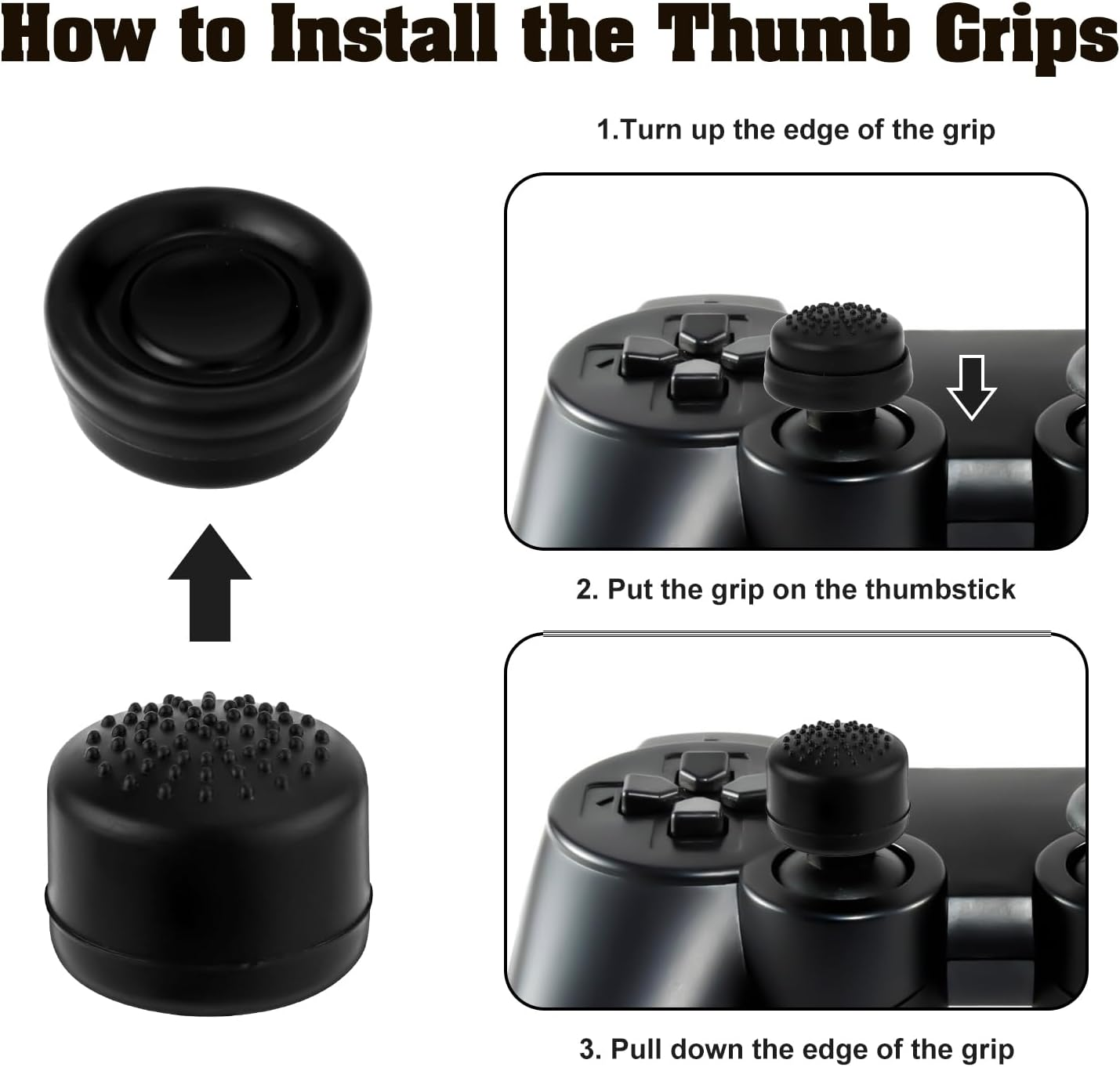 8Pcs Thumb Grip Caps for Playstation Portal, Silicone Joystick Covers Controller Thumb Stick Caps Compatible with PS5 PS4 Xbox One Xbox Series X/S Nintendo Switch Pro Joysticks image number 5