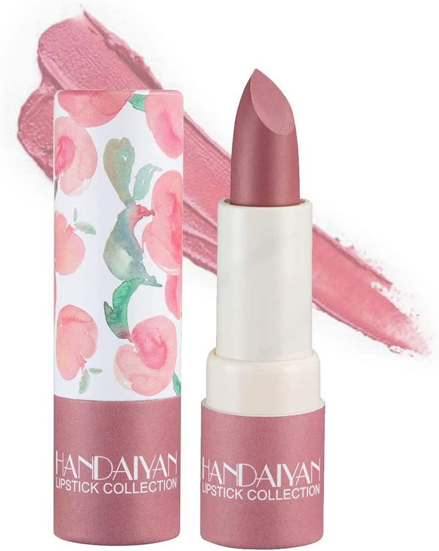 Wimode Matte Nude Lipstick,Silky Velvet Lip Gloss Waterproof Long Lasting Lipstick for Women Lip Stick Non-Stick Cup(002#)