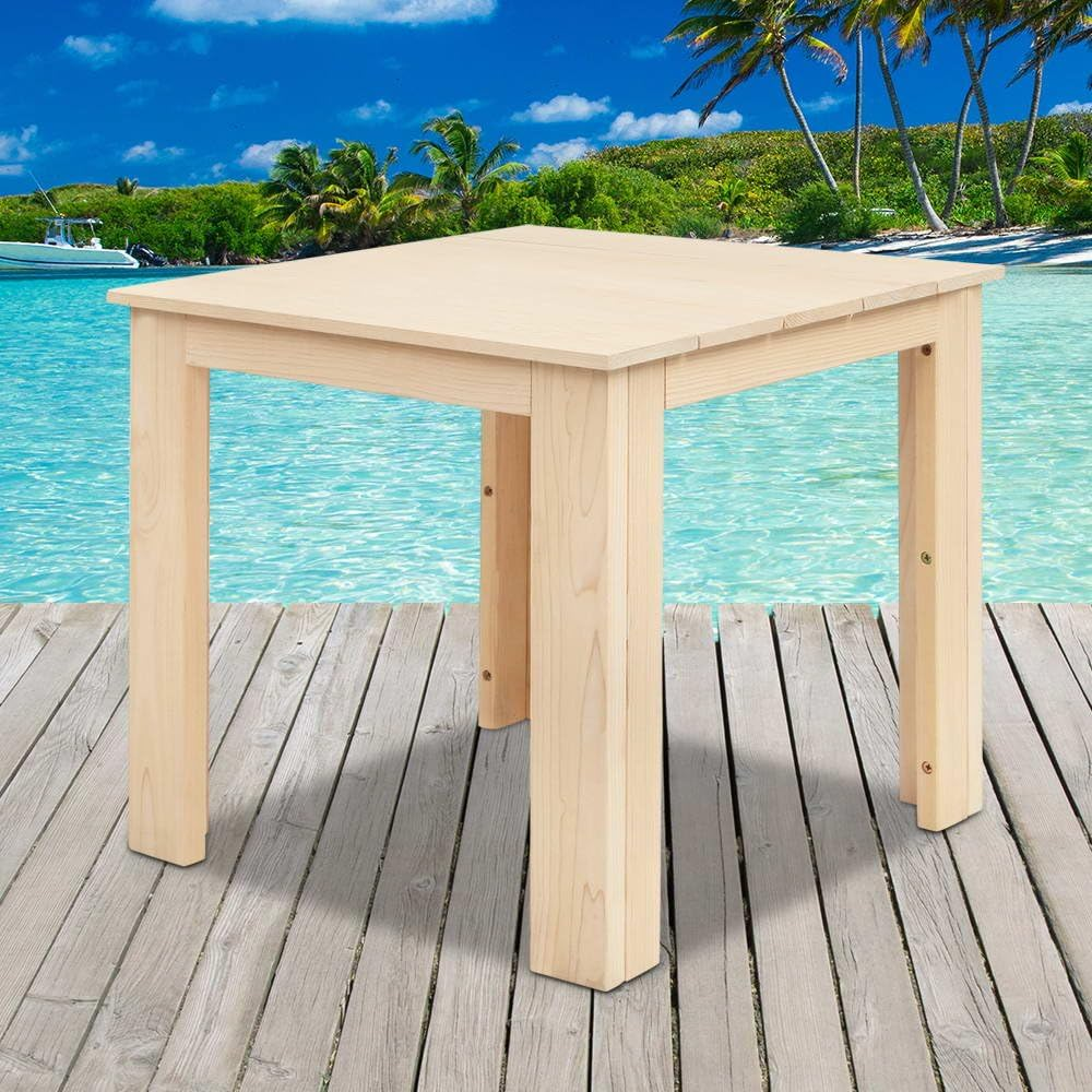 Gardeon Outdoor Coffee Table, Wooden Side Tables Patio Furniture Timber Desk Cafe Garden Pool Deck Backyard Camping Living Room Bedroom, Protable Square Natural image number 5
