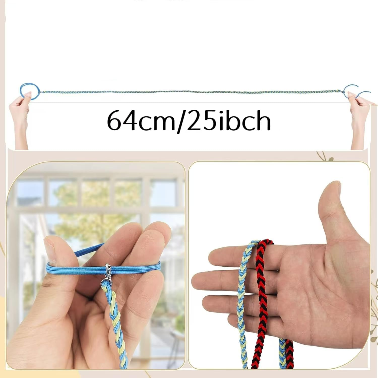 Rip Tie Spiral Hair Ties, 3 Pack Rip Tie Tangle Free Elastic Hair Tties, Elastic Braided Spiral Ties Ponytail Holder,Spirals Head Ties Sports Ponytail Holders,No Damage Rip Ties for Gym image number 2