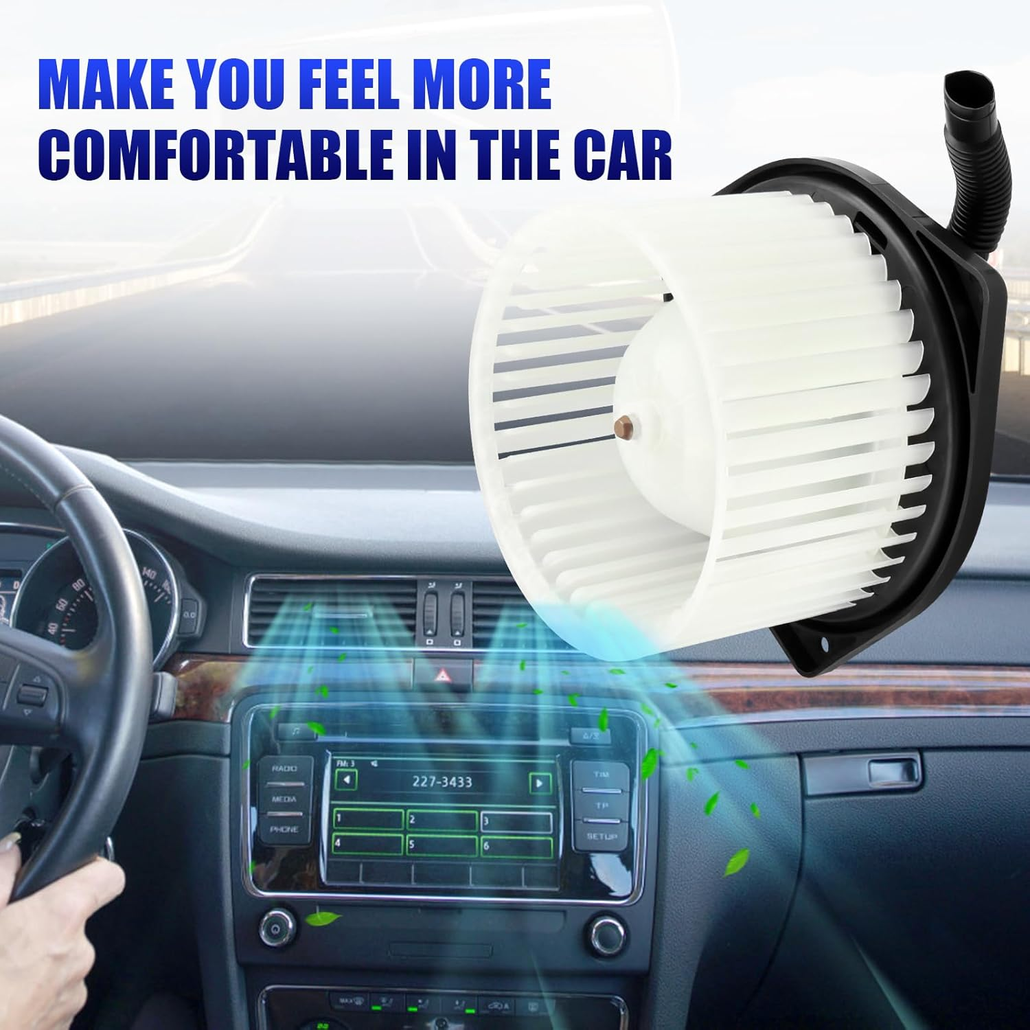 Front AC Heater Blower Motor with Fan Fits for Mitsubishi Lancer Outlander 2008 2009 2010 2011 2012 2013 2014 2015 2016 2017 HVAC Blower Motor Replaces# 700239 image number 3